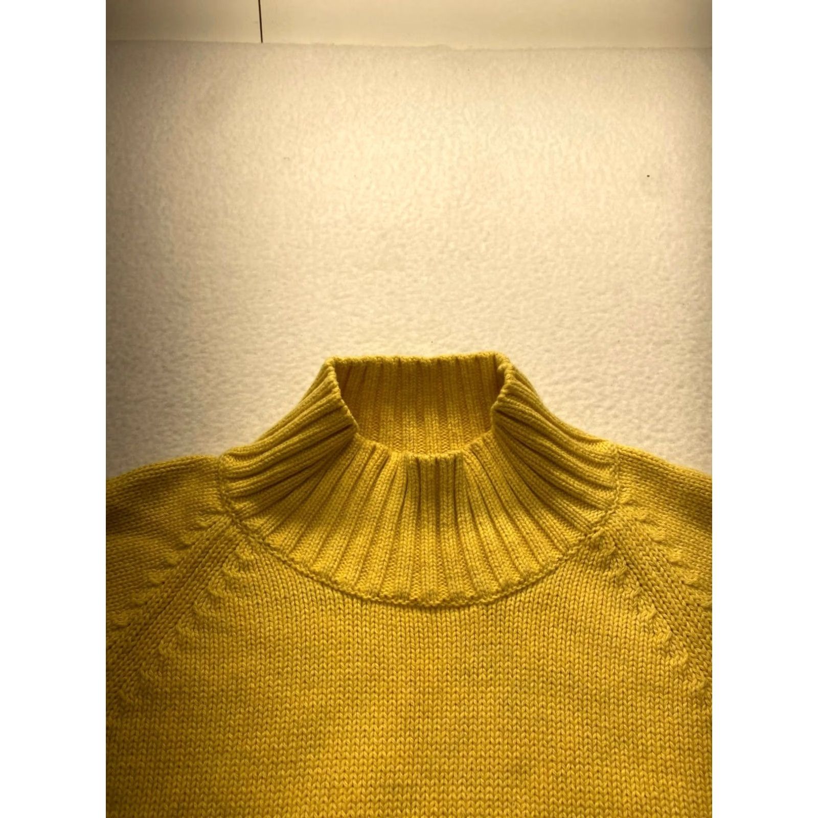 Lands' End VINTAGE Lands End Women’s Turtleneck Sweater Medium Yellow Pullover Cotton Womens Mens? Size M / US 6-8 / IT 42-44 - 4 Thumbnail
