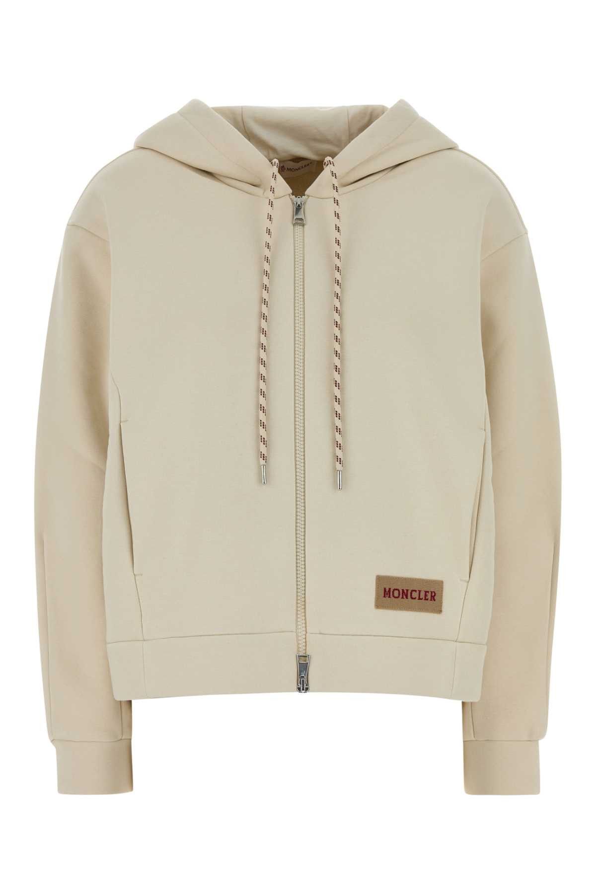 Moncler Ivory Cotton Blend Oversize Sweatshirt Size XS / US 0-2 / IT 36-38 - 1 Thumbnail