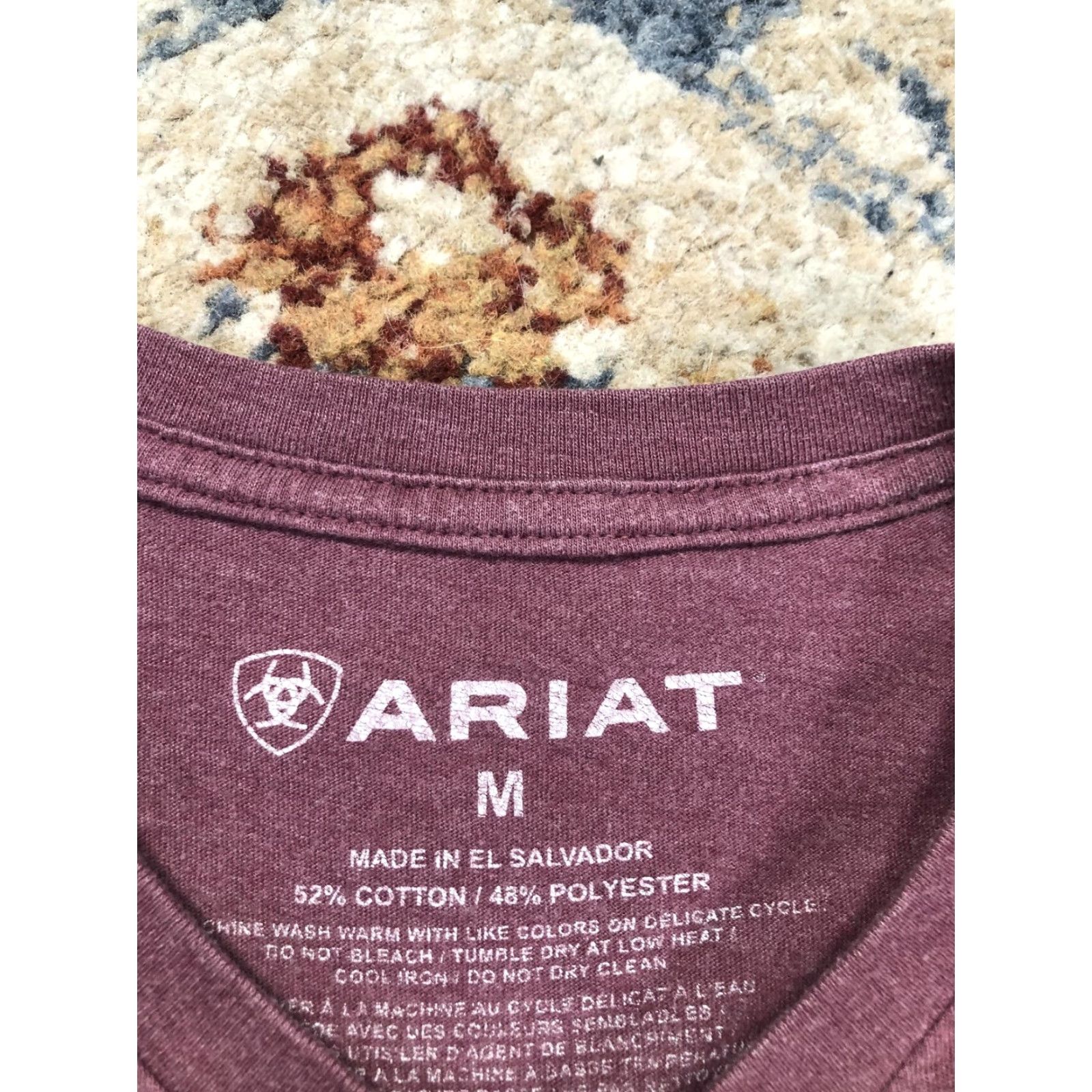 Ariat Ariat Shirt Mens M Red Flag Graphic Tee Patriotic Tagless Short Sleeve Crew Neck Front Shield Logo Print Shirts Mens Spring Summer Fall Boys Mens? Size US M / EU 48-50 / 2 - 7 Thumbnail