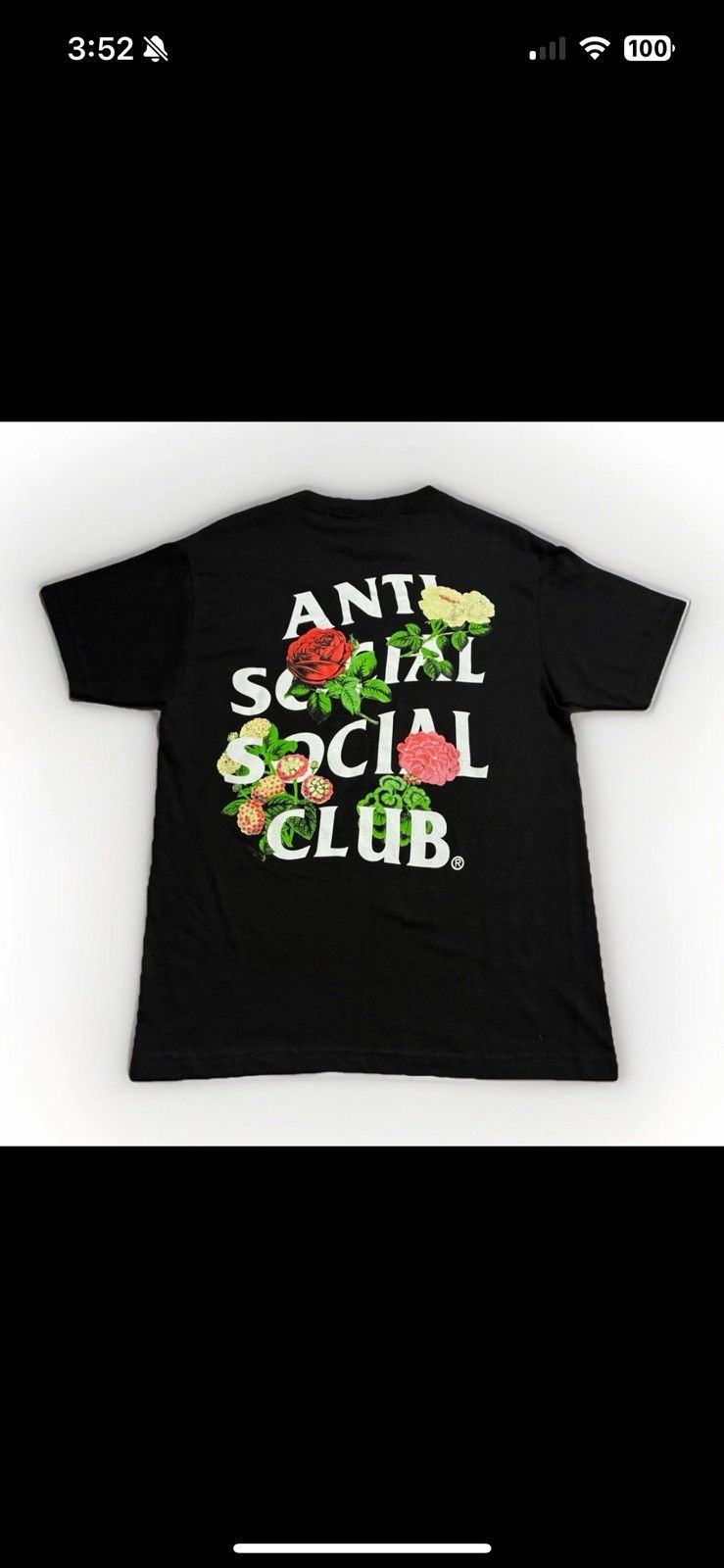 Anti Social Social Club Anti Social Social Club Floral Logo Black (M) Graphic Tee Size US M / EU 48-50 / 2 - 1 Thumbnail