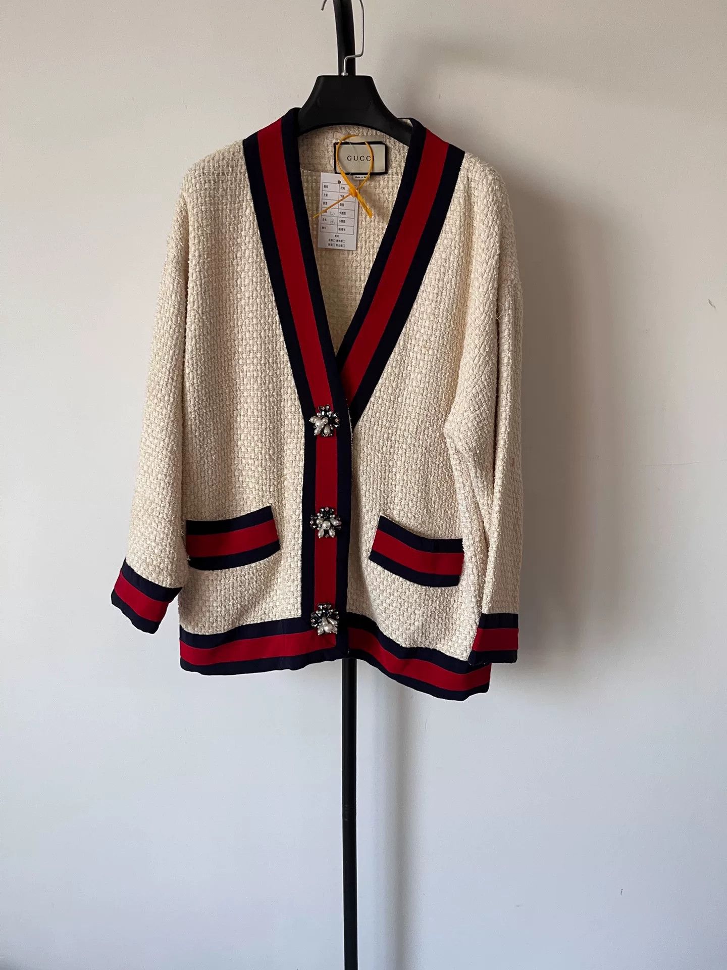 Gucci Gucci Contrast Trim Loose Tweed Jacket Size US S / EU 44-46 / 1 - 1 Thumbnail