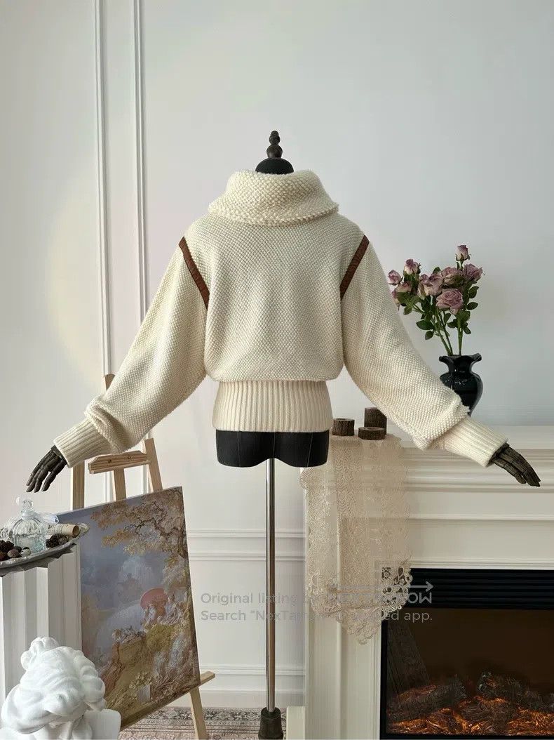 Hermes Hermes Women's Cashmere Casual High Neck Knit Sweater, Bei Size XS / US 0-2 / IT 36-38 - 2 Thumbnail