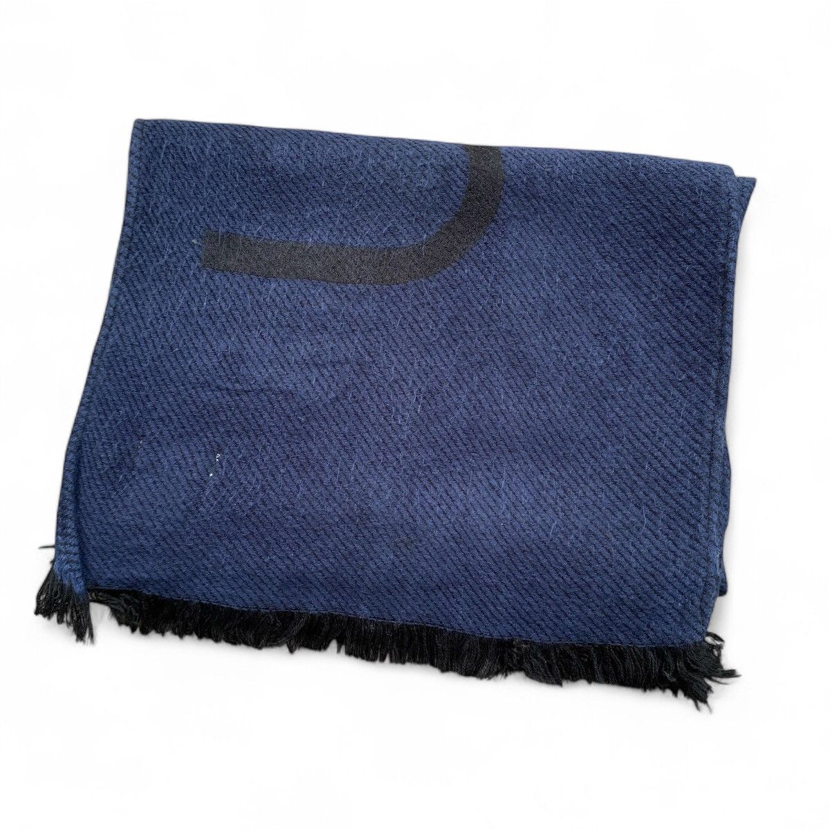Calvin Klein Calvin Klein Navy & Black Logo Fringe Scarf Size ONE SIZE - 2 Thumbnail