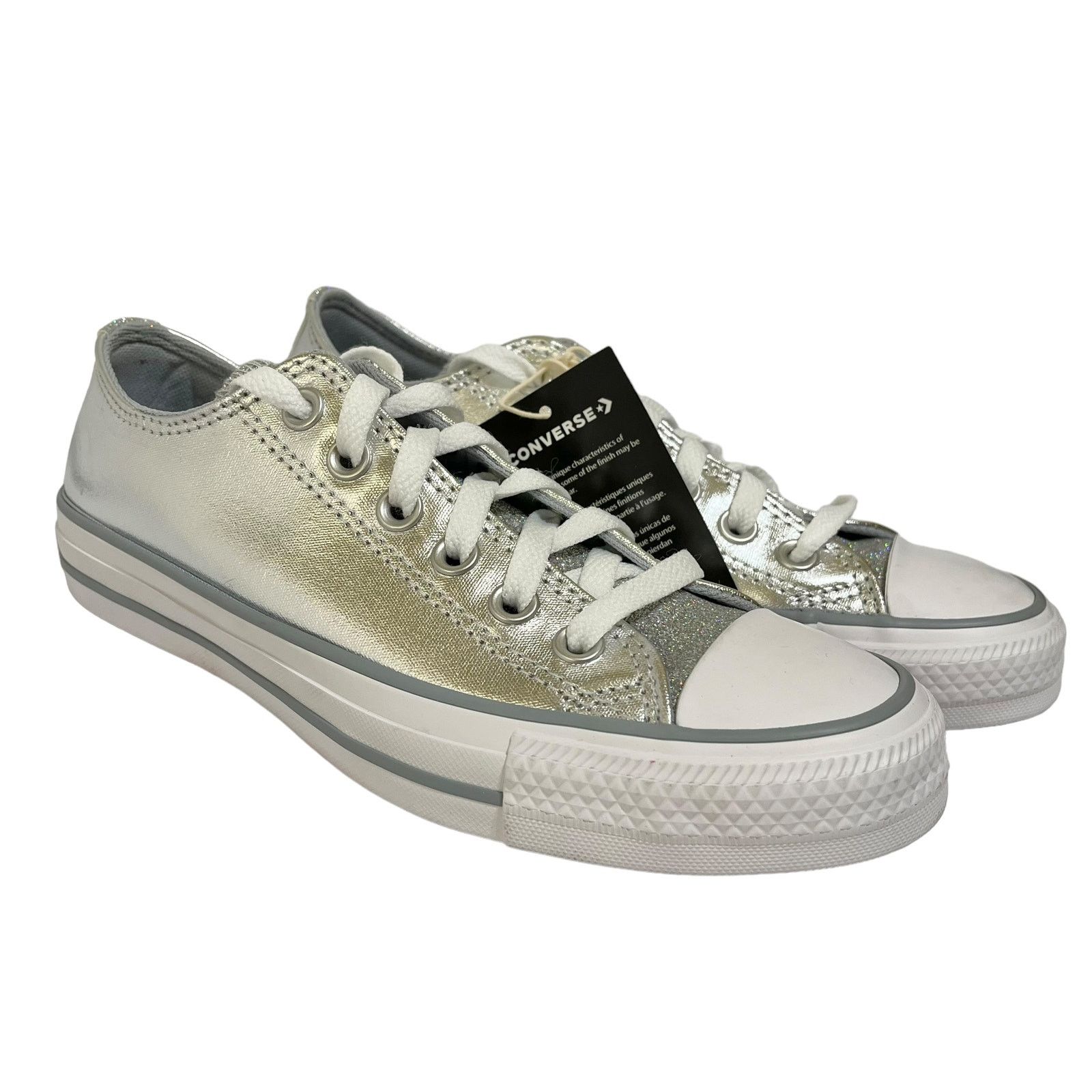 Converse NWT Converse Chuck Taylor All Star Silver Low Top Sneakers Size US 6.5 / IT 36.5 - 1 Thumbnail