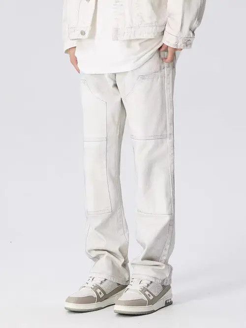 Jean Retro high street fake dirty distressed loose jeans Size US 32 / EU 48 - 6 Thumbnail
