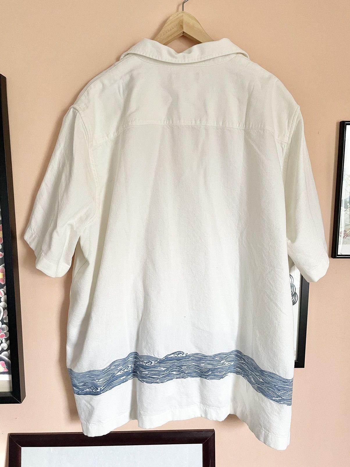 Levi's Levi’s Made & Crafted Wave Embroidery Camp Collar Overshirt Size US XL / EU 56 / 4 - 8 Thumbnail