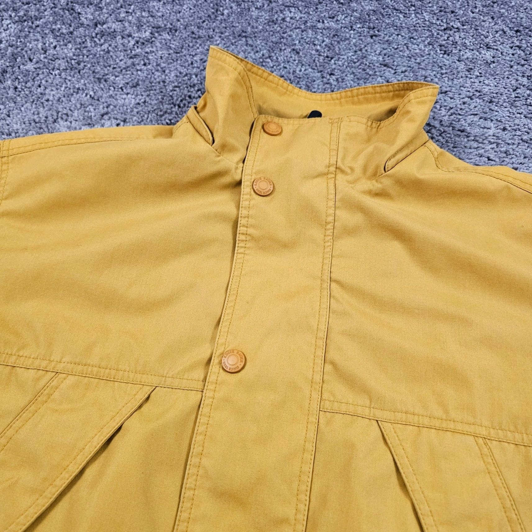 Eddie Bauer VINTAGE Eddie Bauer Jacket Mens L Yellow Field Fleece Lined Hong Kong Rain Coat Full Zip Lined Pockets Regular Size L Tall 90s/Concert/Workwear Mens Size US L / EU 52-54 / 3 - 2 Thumbnail