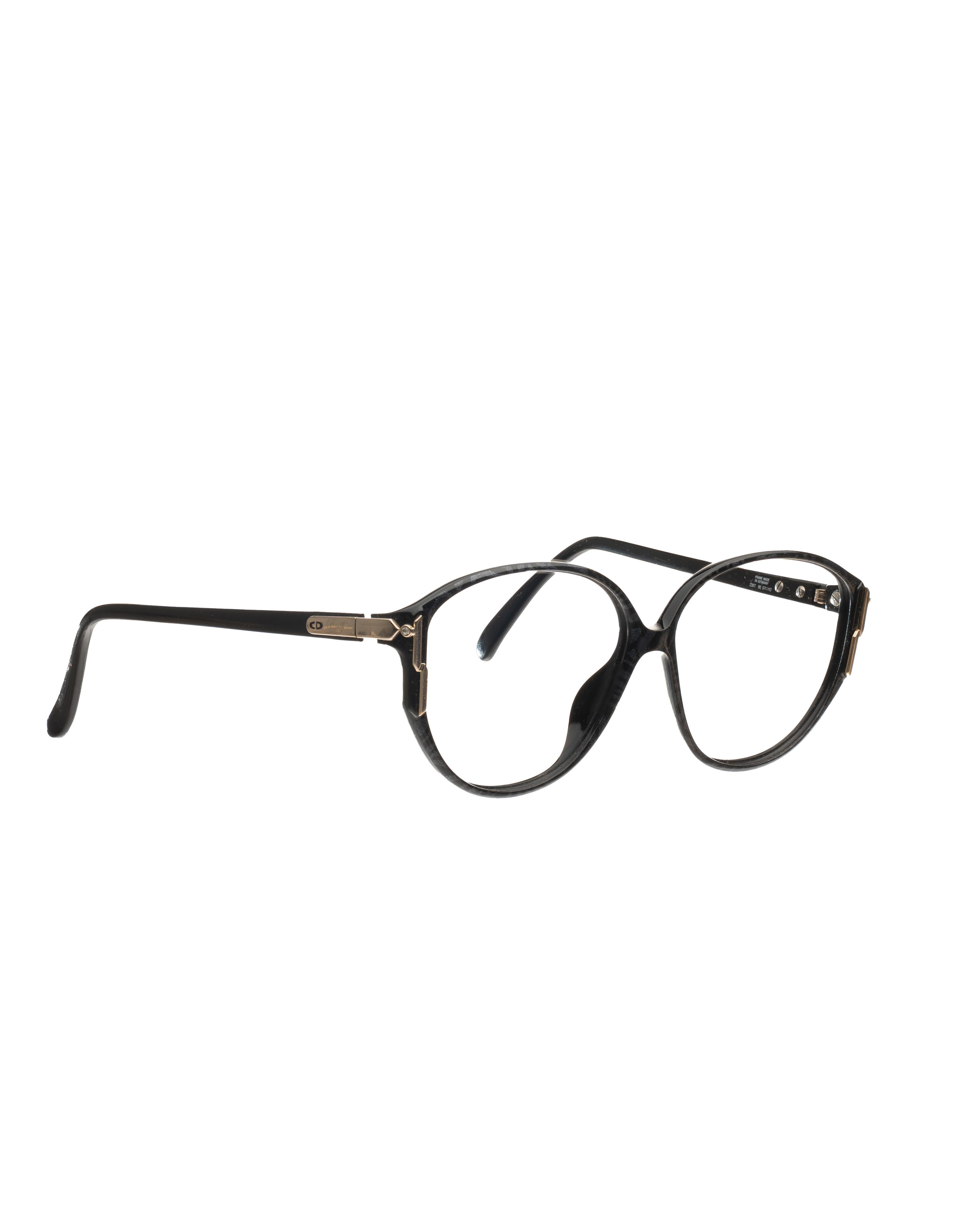 Christian Dior '80s Oversized Black with Crystals Glasses