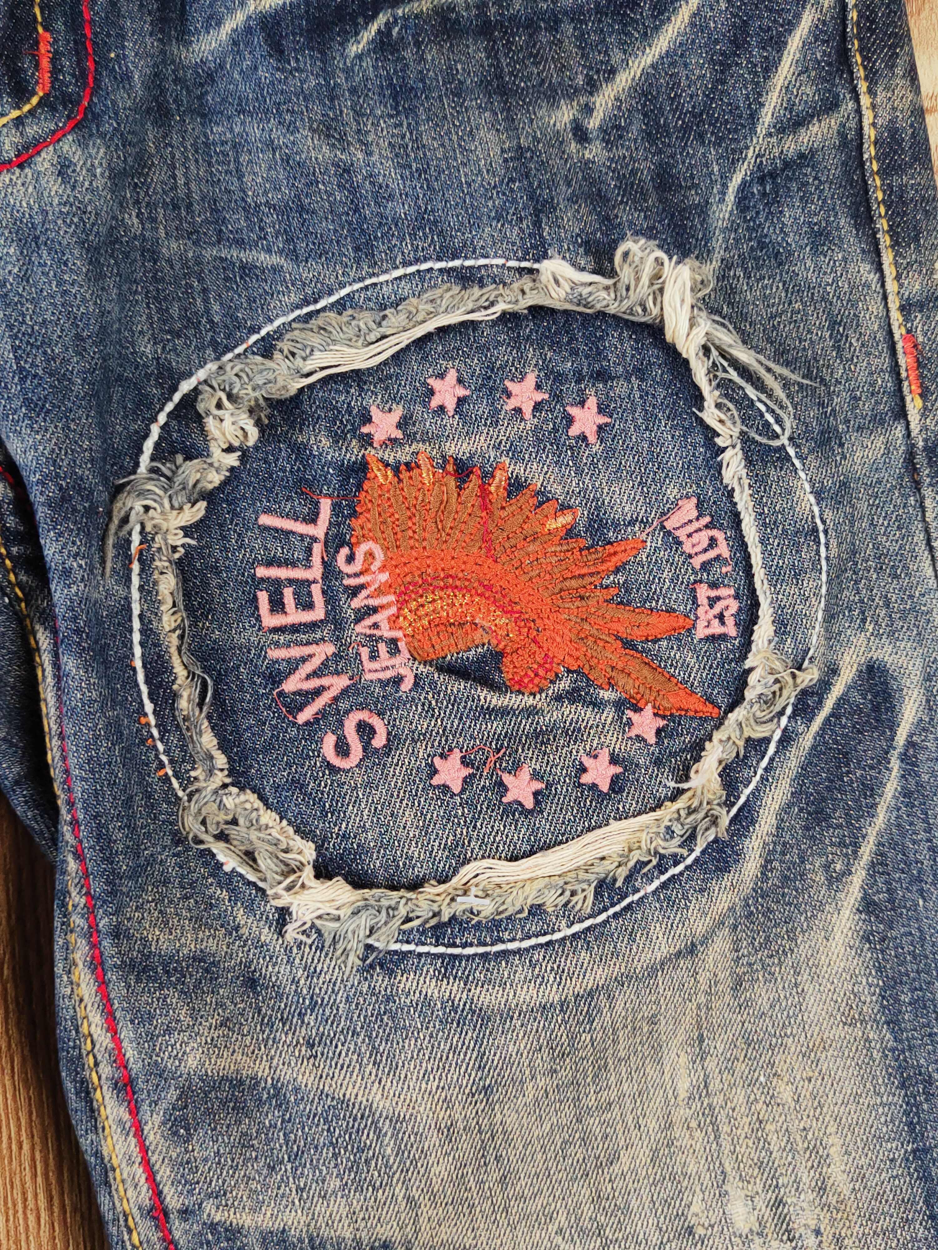 Japanese Brand Swell Dark Blue Distressed Ripped Jeans #W339 Size 28" / US 6 / IT 42 - 5 Thumbnail