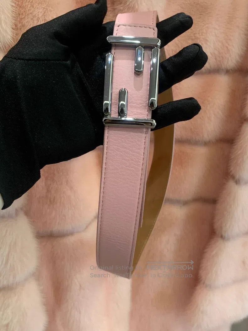 Fendi Fendi Beige Pink Fur Coat with Belt, Soft Leather Lining Size XS / US 0-2 / IT 36-38 - 5 Thumbnail