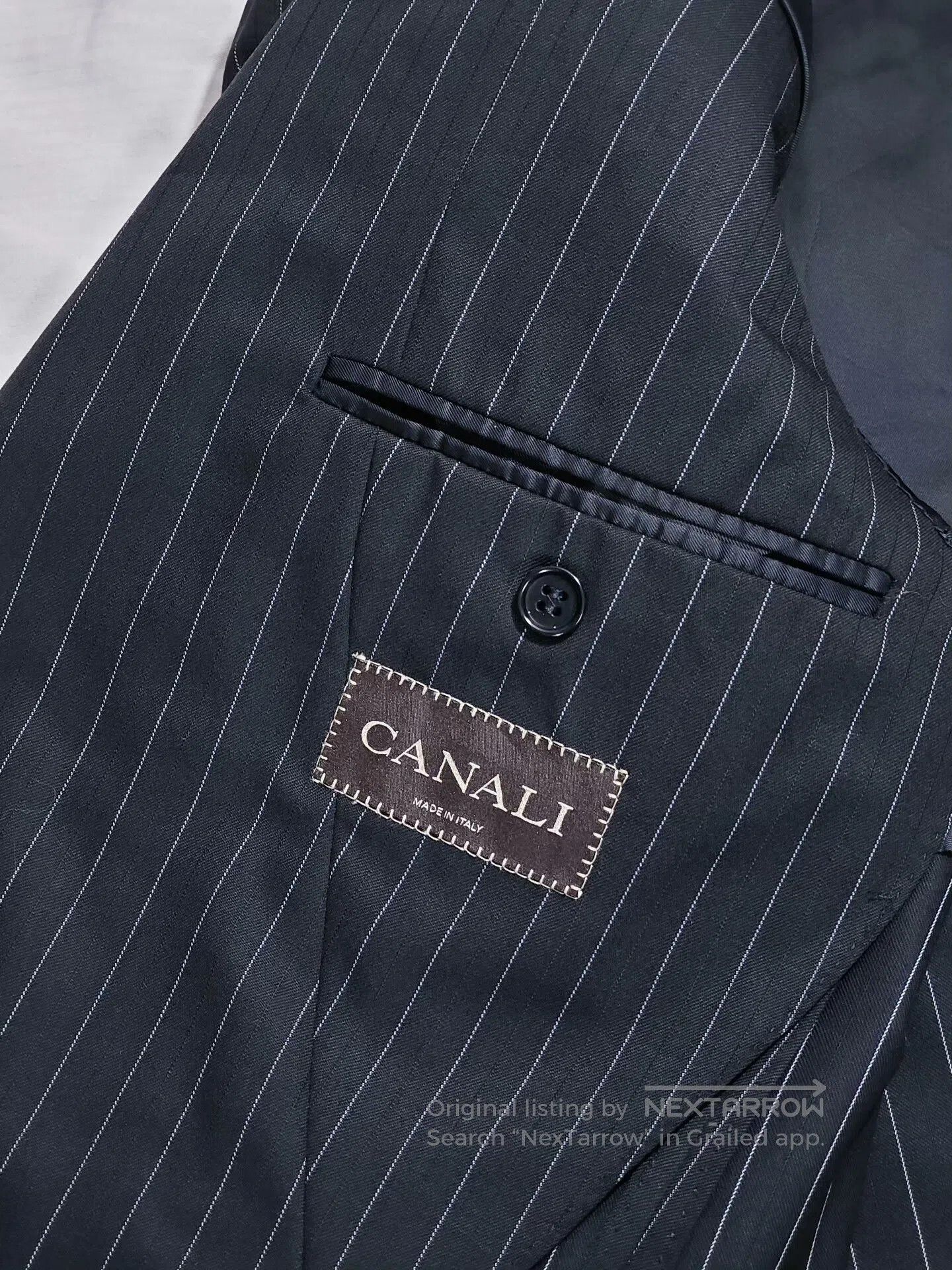 Canali Italian Wool Blazer with Pinstripes. Size US M / EU 48-50 / 2 - 7 Thumbnail