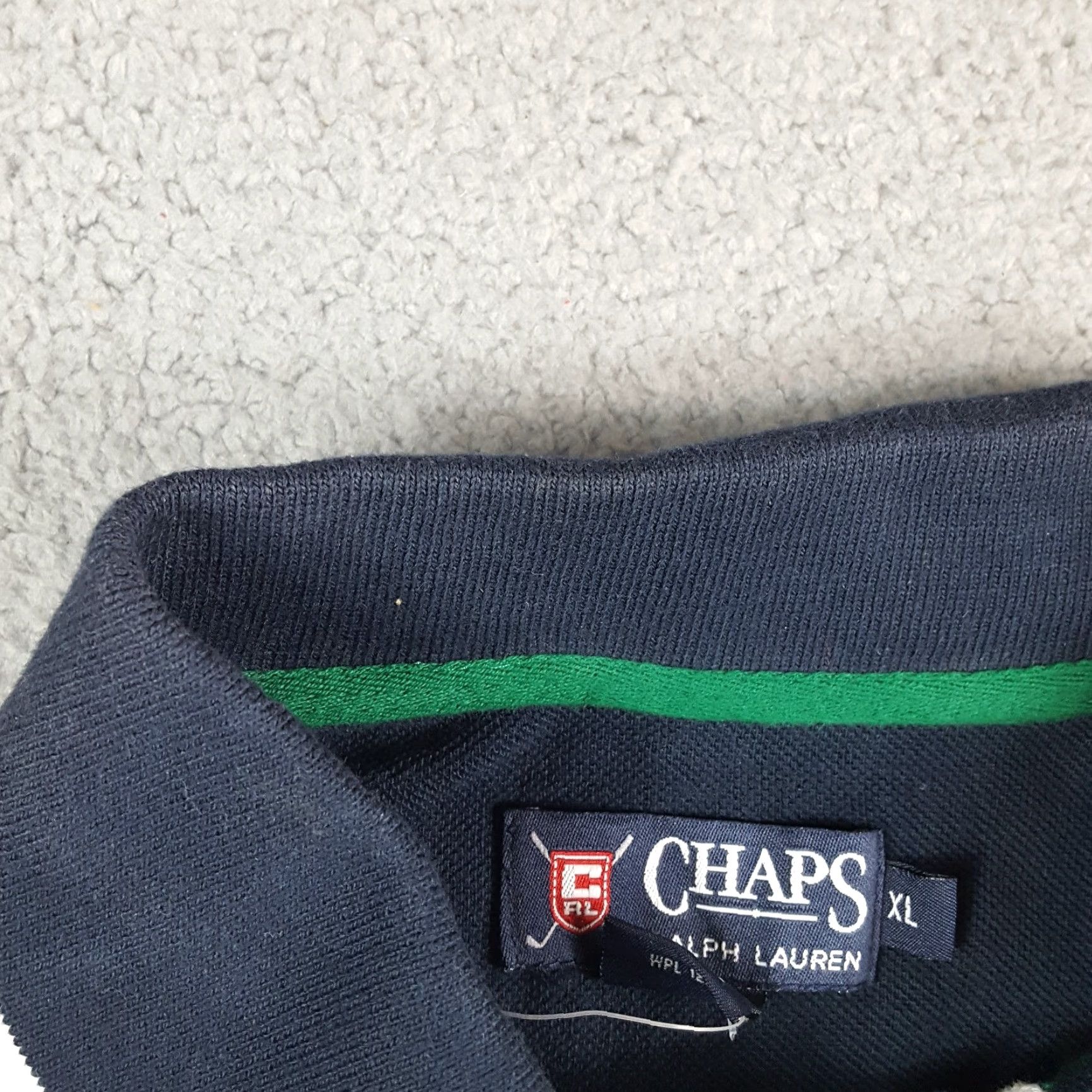 Ralph Lauren VINTAGE Chaps Golf Polo Shirt Stripe Collared XL Green 90s Preppy Vintage 90s Golf Shirt Mens Size US XL / EU 56 / 4 - 5 Thumbnail