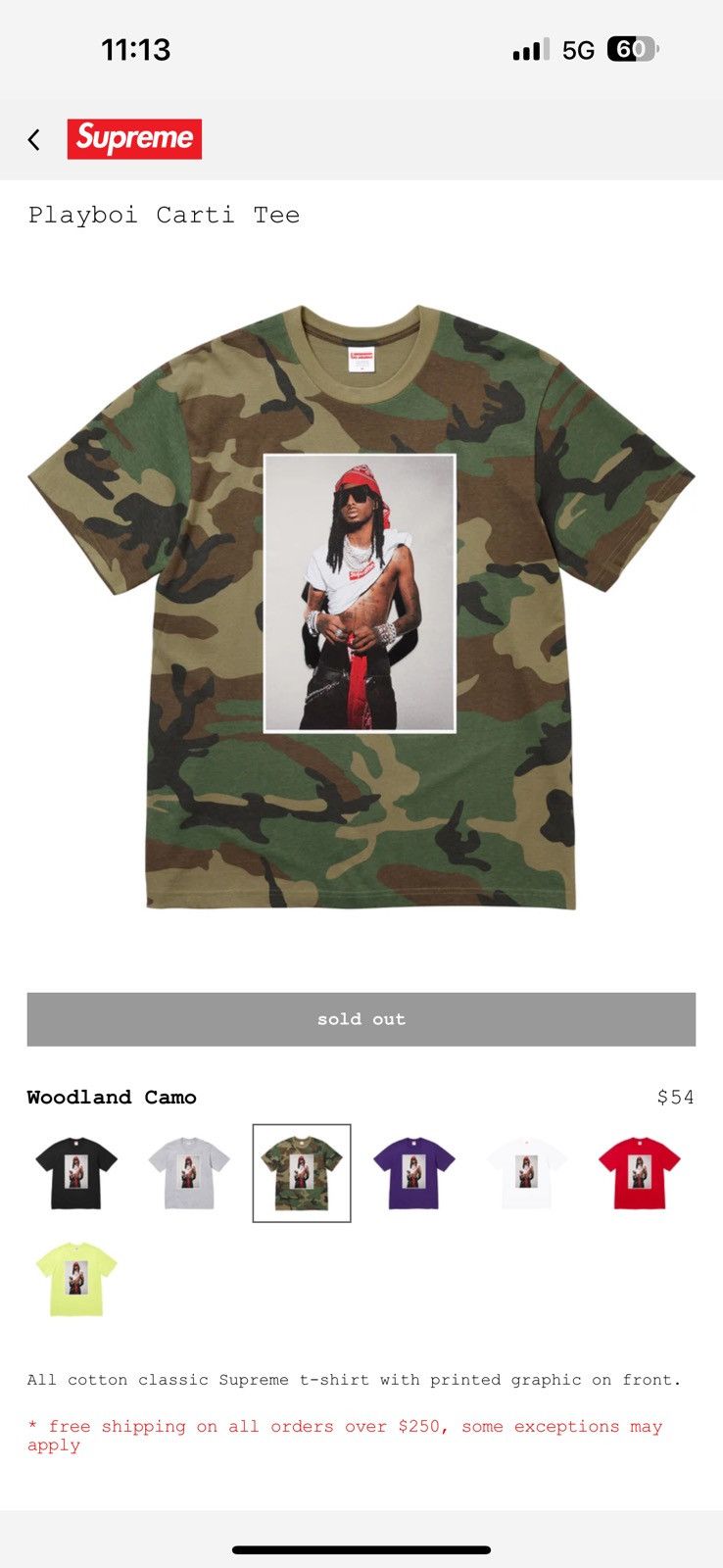 Supreme Photo Tee 迷彩 S playboi carti Supreme Photo Tee 迷彩 S playboi carti Buy Supreme Playboi
