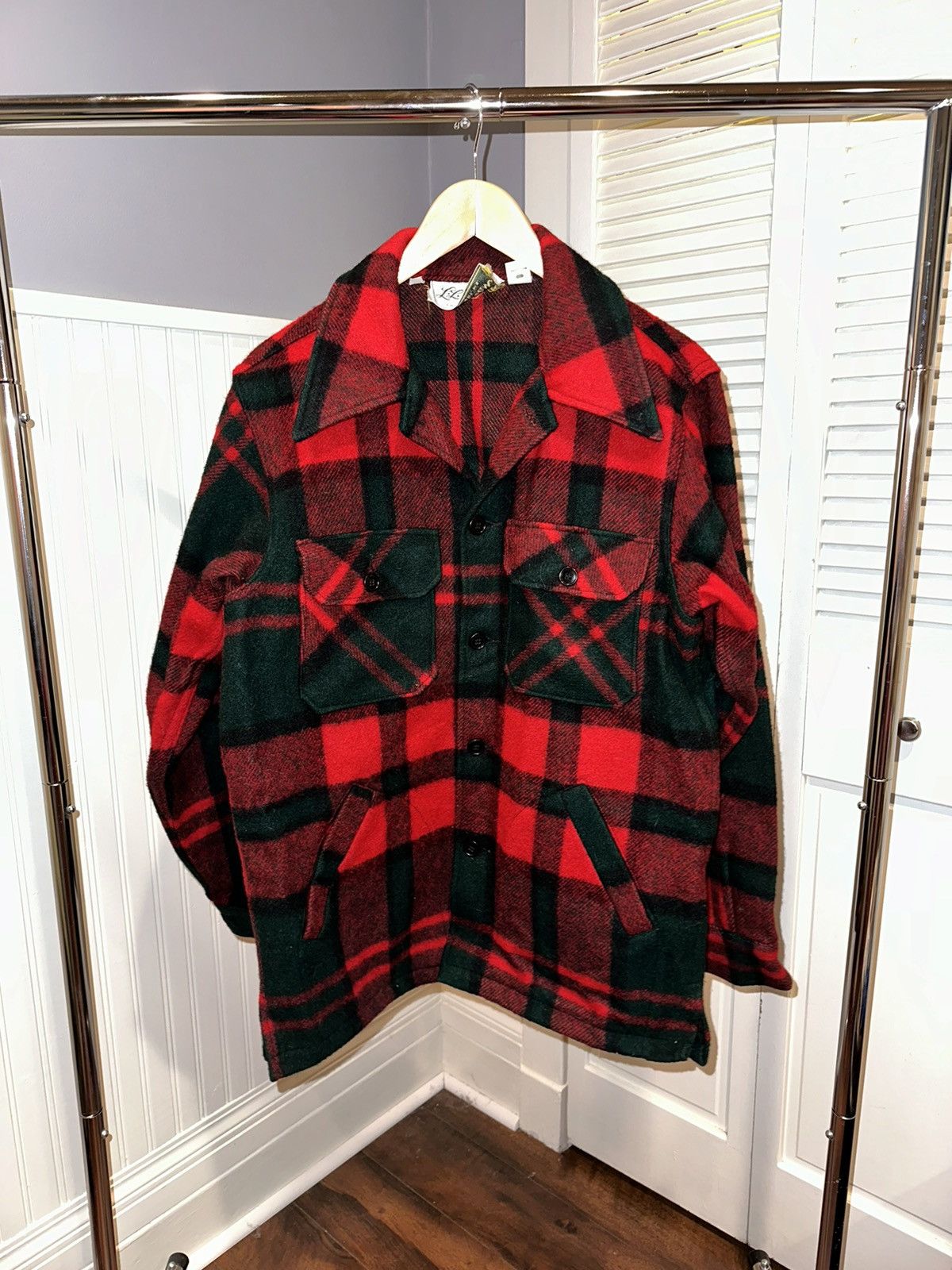 Lumber Jacket Green Buffalo Plaid Coat Women's Plus Size Fuzzy