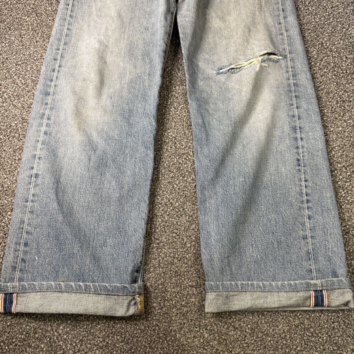 Edwin Vintage 90s Selvedge Edwin 505xx Distressed Light Wash Denim Size US 32 / EU 48 - 6 Thumbnail