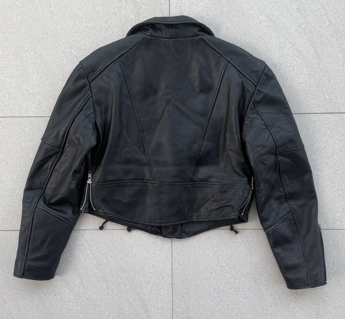 Japanese Brand Vintage KRABPER Genuine Leather Crop Biker Jacket Size M / US 6-8 / IT 42-44 - 6 Thumbnail
