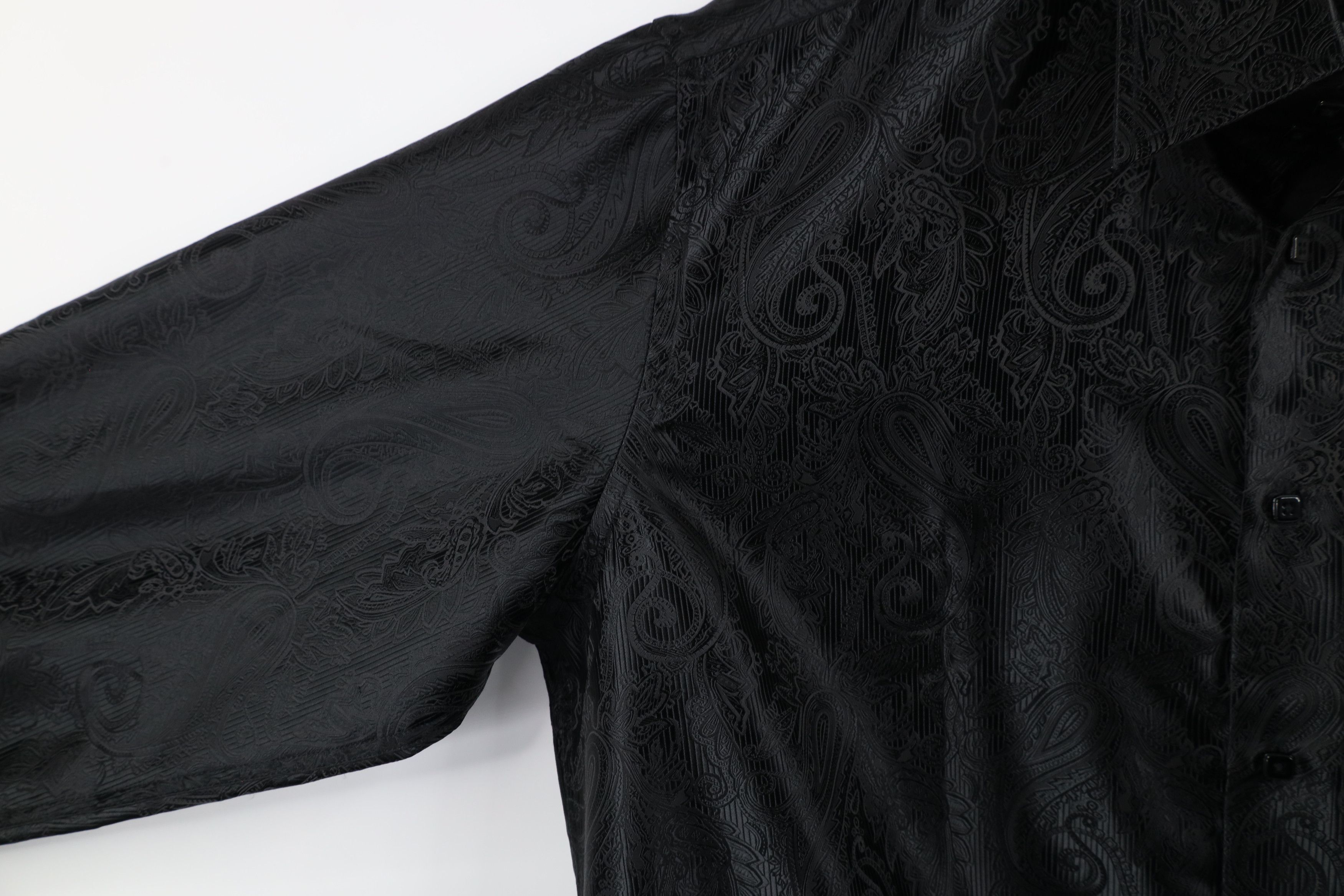 Vintage Vintage 90s Streetwear Paisley Collared Button Shirt Black Size US XL / EU 56 / 4 - 5 Thumbnail