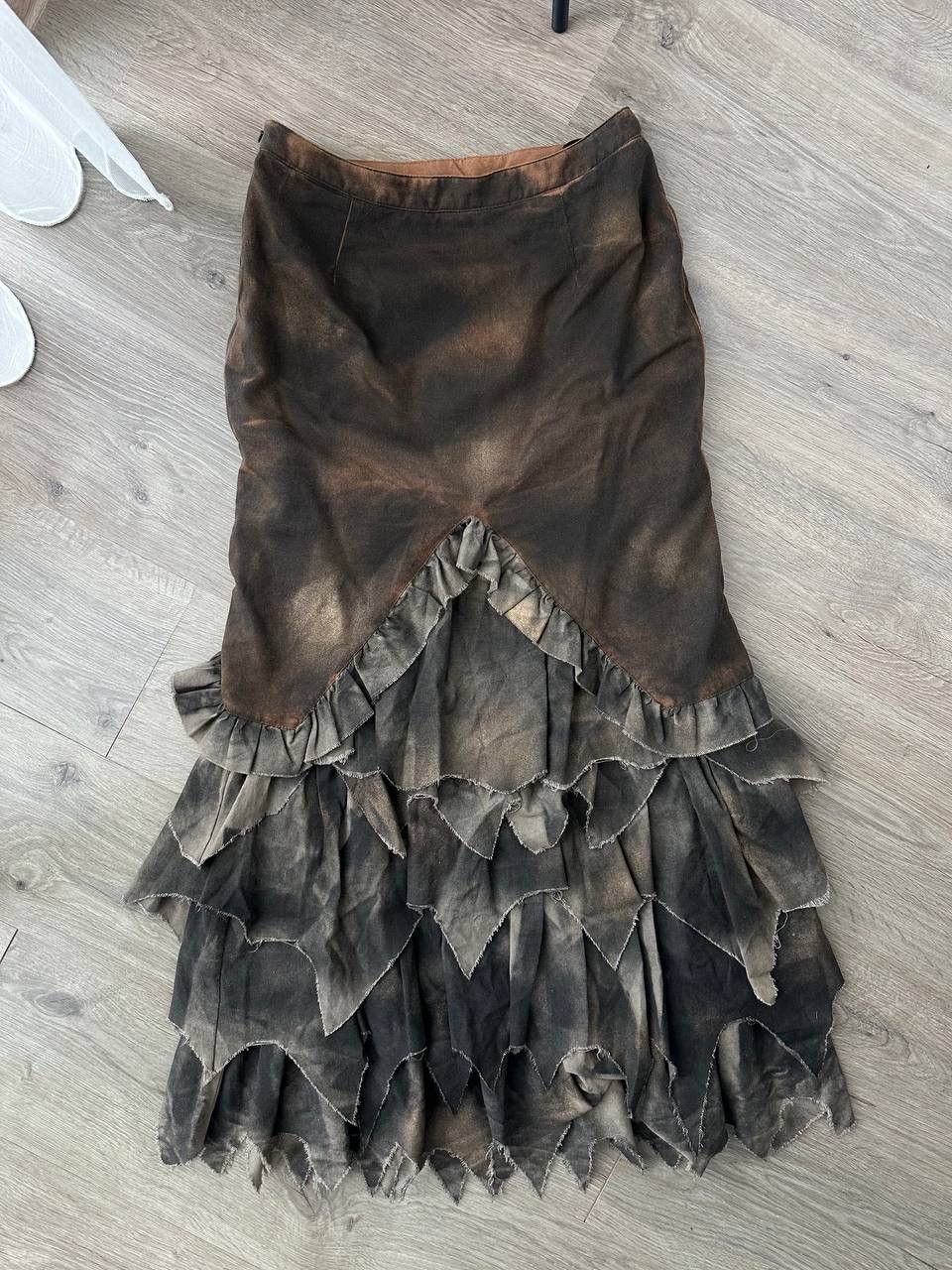 Japanese Brand × Vintage Vintage RQ-BL Avant Garde Long Brown Womens Skirt Size 32" / US 10 / IT 46 - 10 Thumbnail