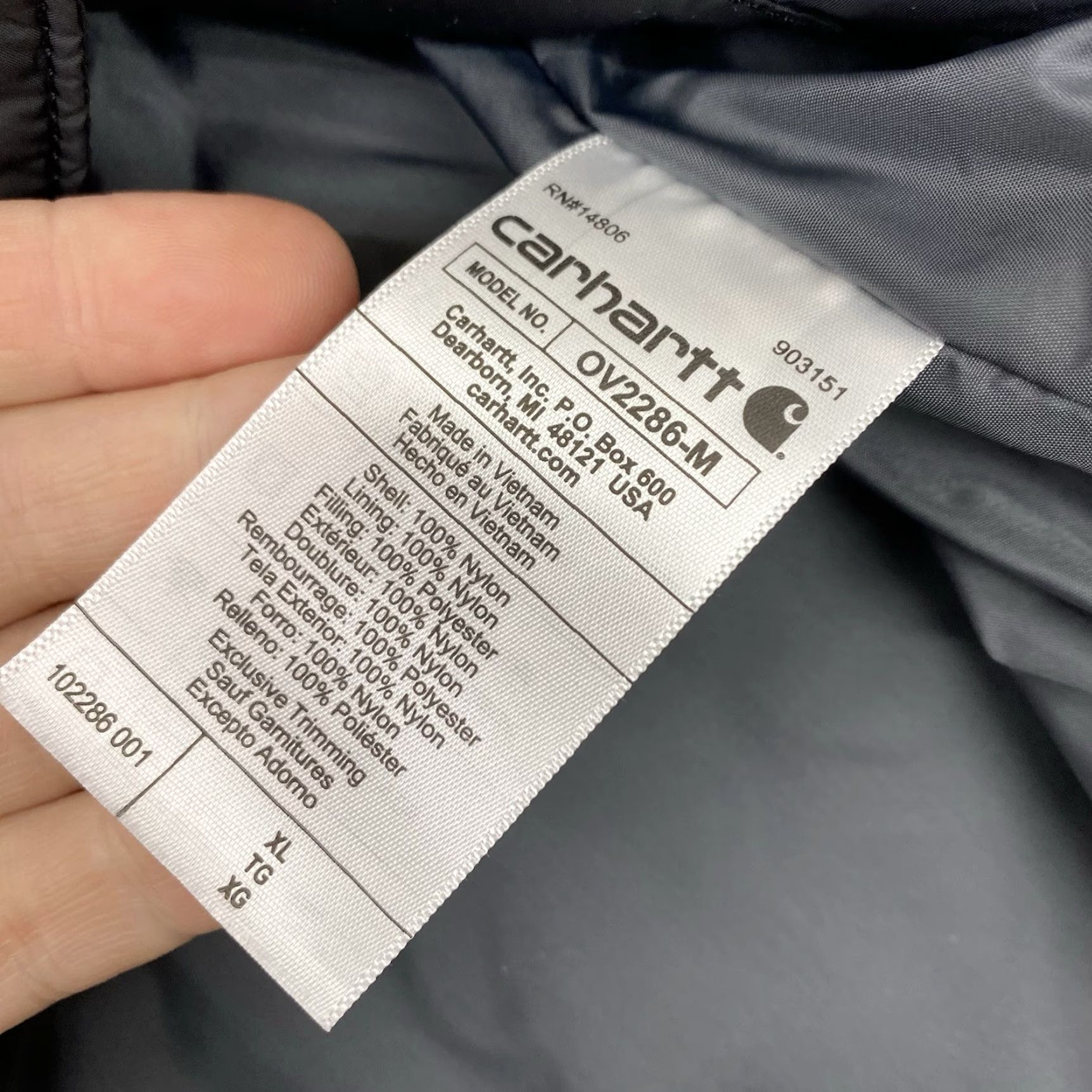 Carhartt Carhartt Vest Men XL Rain Defender Relaxed Work Lightweight Insulated Puffer Nylon Softshell Zip Mid-Length Black Size US XL / EU 56 / 4 - 7 Thumbnail