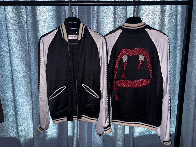Saint Laurent Paris Saint Laurent Paris Saint Laurent Black and White Satin Ja Size US XS / EU 42 / 0 - 3 Thumbnail