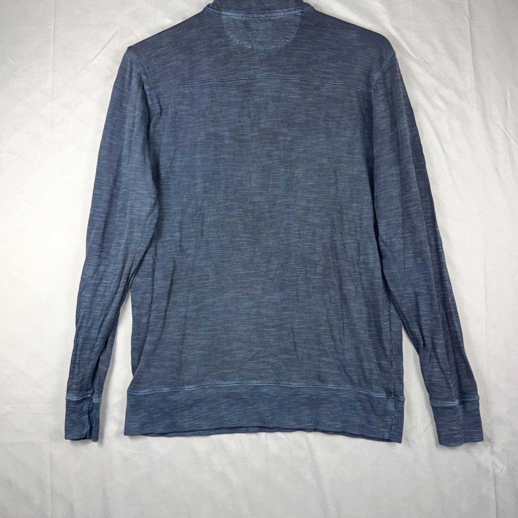 Faherty Faherty Sunwashed Slub Cotton Quarter-Zip Pullover Size L Mens Blue Knit 1/4 Zip Mock Neck Casual Sweater Size US L / EU 52-54 / 3 - 2 Thumbnail