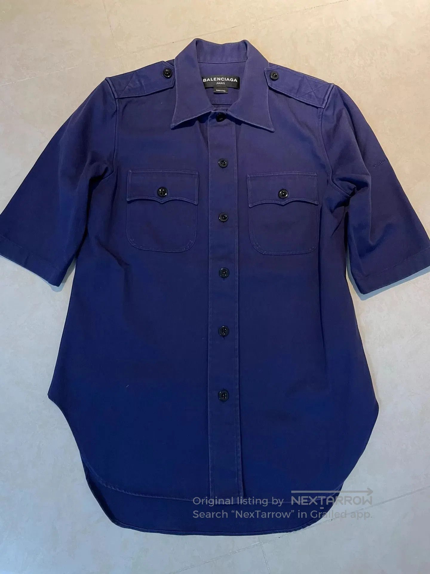 Balenciaga Blue Short Sleeve Button. Size US M / EU 48-50 / 2 - 1 Thumbnail