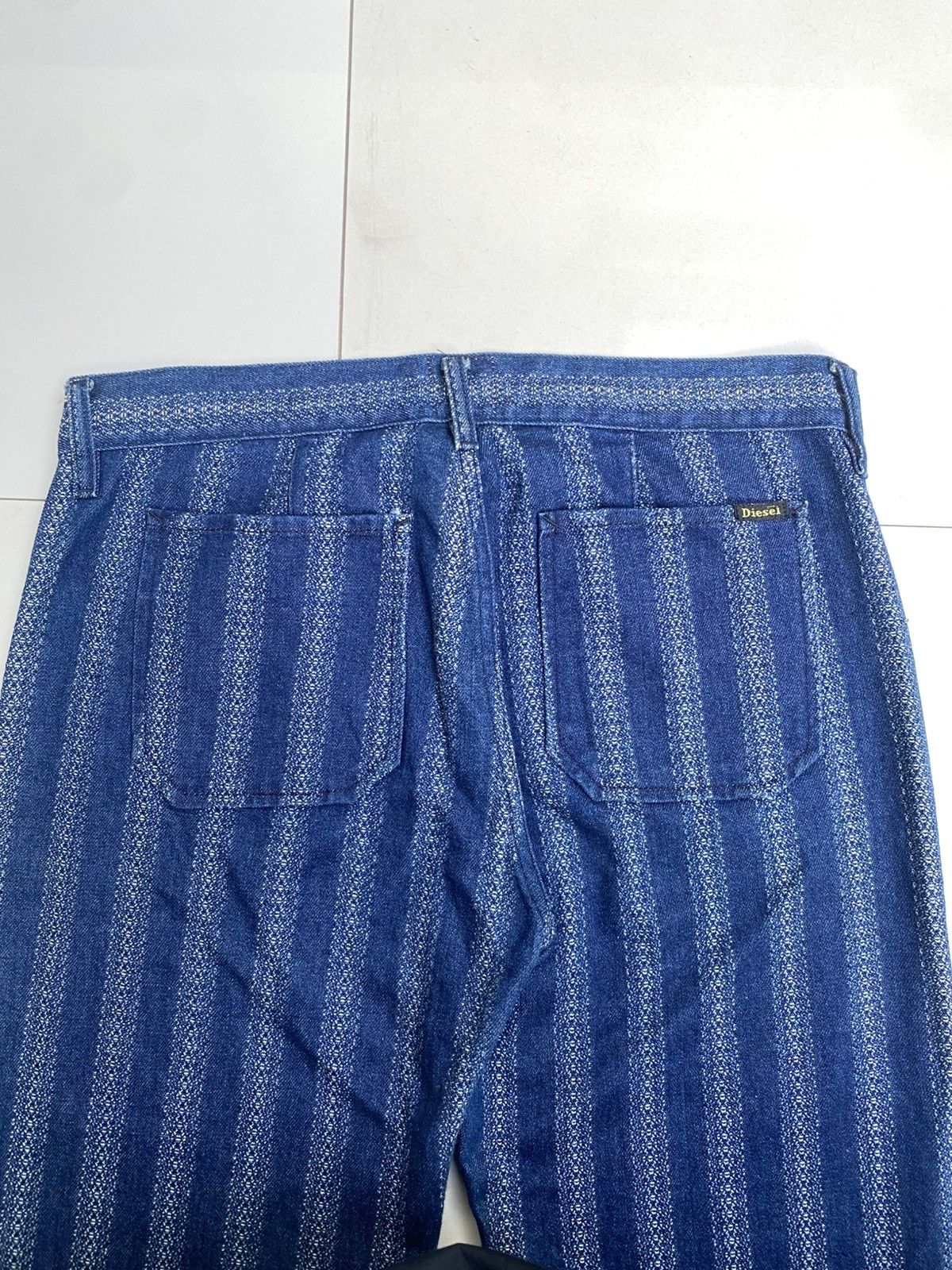 Diesel Diesel Vintage Striped Denim Jeans – Flare Fit Y2K Style Size 32" / US 10 / IT 46 - 6 Thumbnail