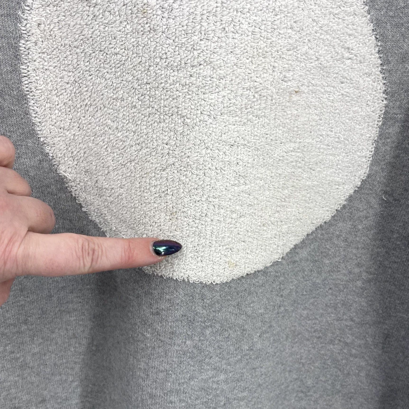 Vintage Saturdays New York Sweater Womens Size Medium Gray Fuzzy Circle Pullover READ Size M / US 6-8 / IT 42-44 - 5 Thumbnail