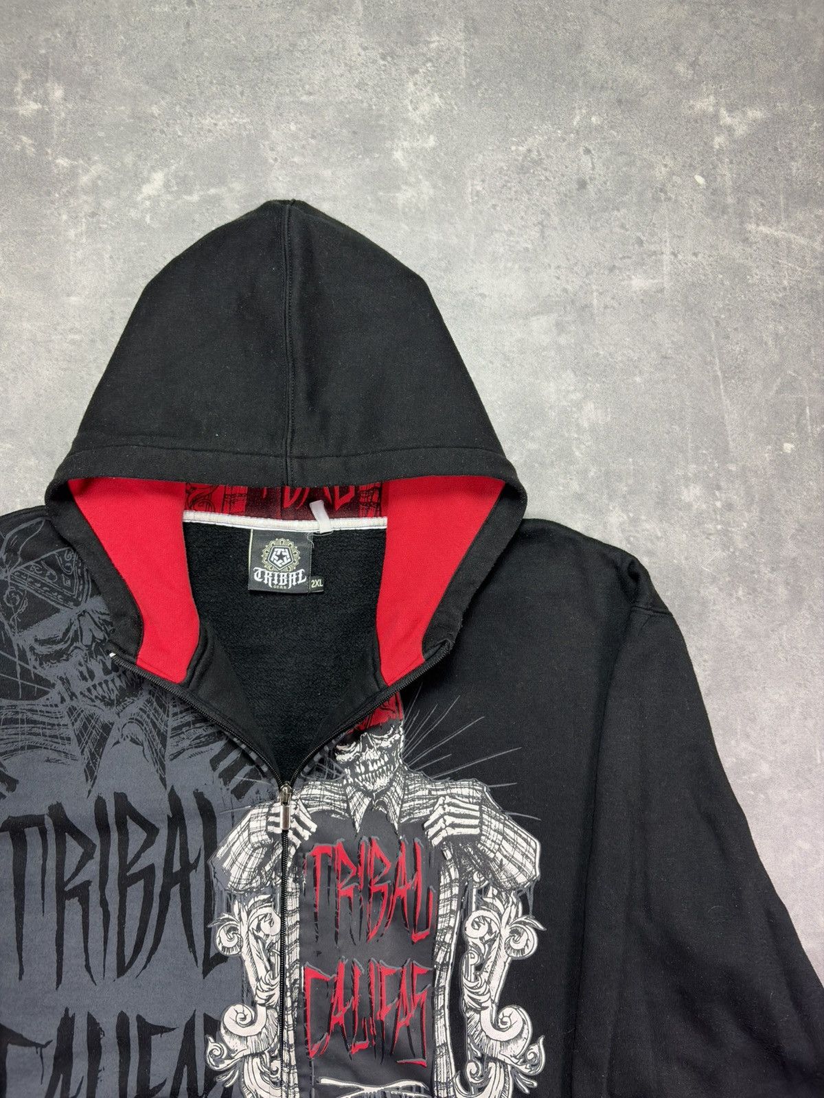 Tribal Streetwear Tribal Gear Printed Skull Baggy Zip Hoodie XXL Affliction Size US XXL / EU 58 / 5 - 4 Thumbnail