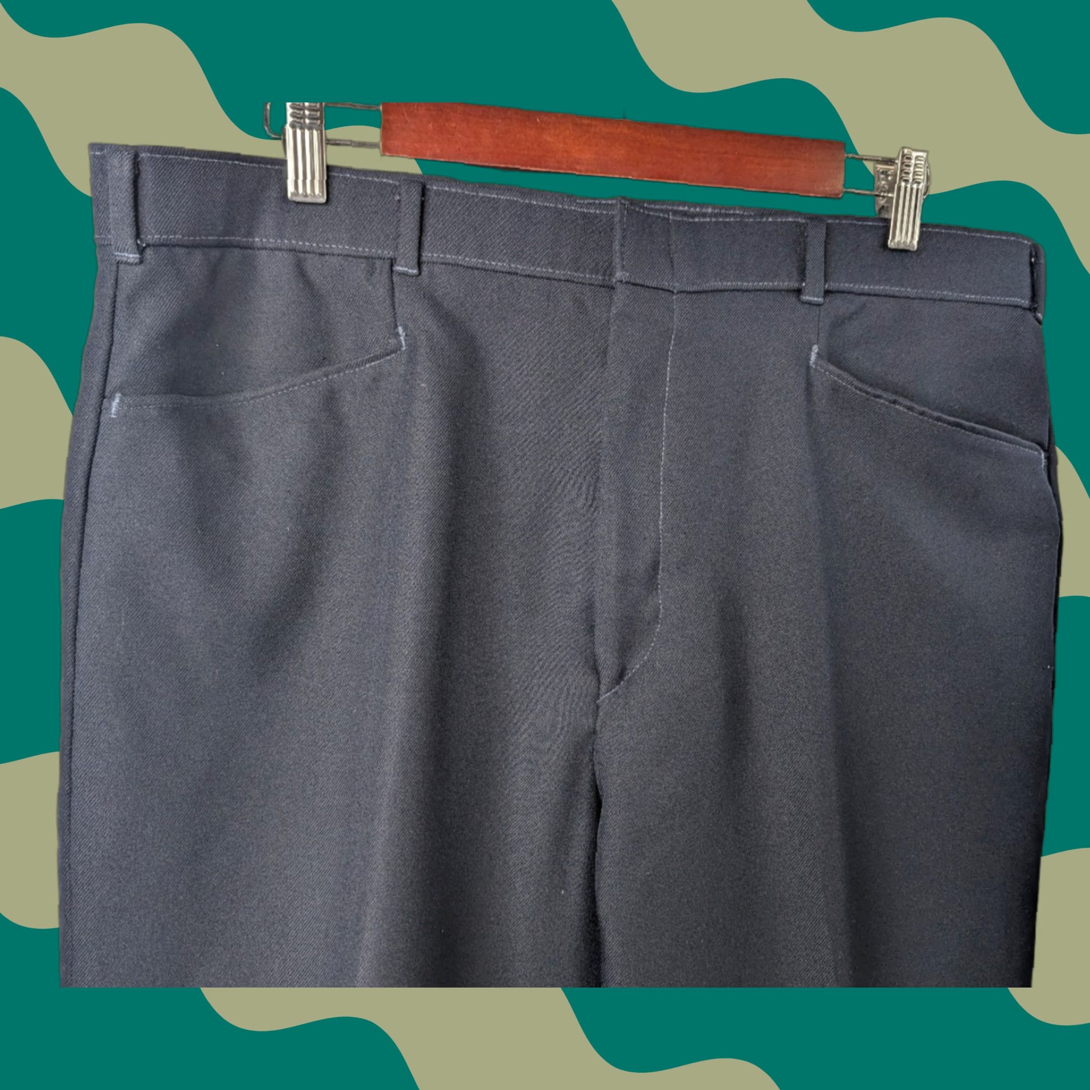 Levi's VINTAGE Levi's Action Slacks Pants Mens 38x31 Navy Polyester Dress 90s Trousers Size US 38 / EU 54 - 1 Thumbnail