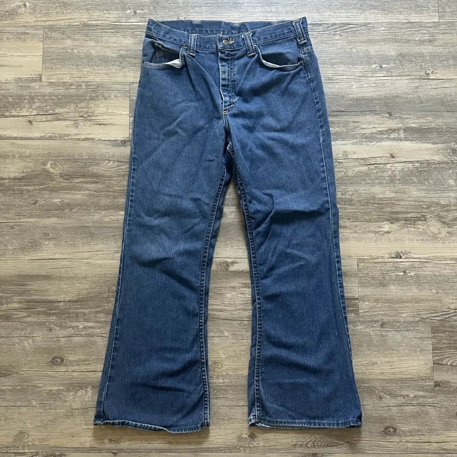 Lee Vintage 70s Lee Flared Bell Bottom Denim Jeans Size 32x30 Size US 32 / EU 48 - 3 Thumbnail