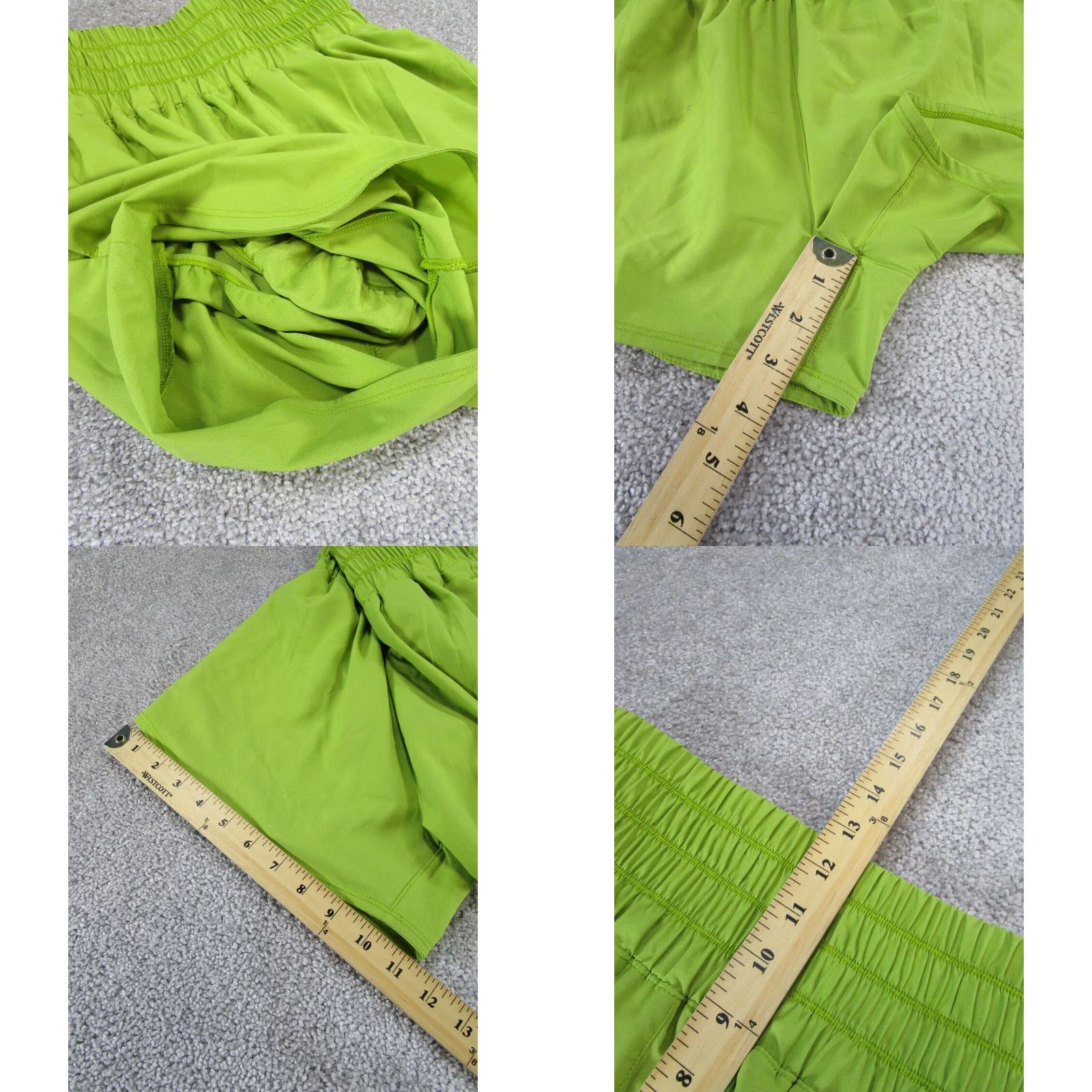 Nike Nike Womens High Waist Running Shorts Extra Small Xs Dri Fit Green Size 26" / US 2 / IT 38 - 4 Thumbnail
