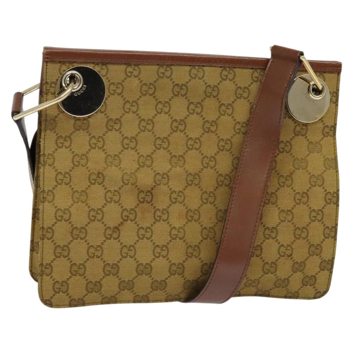 Gucci GUCCI GG Canvas Shoulder Bag Beige Gold Size ONE SIZE - 1 Thumbnail