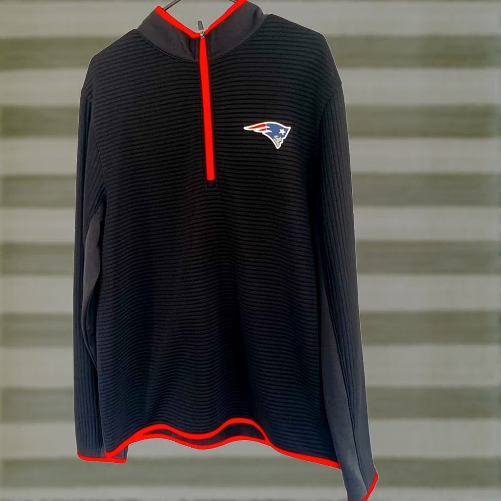NFL MENS NFL NEW ENGLAND PATRIOTS QUARTER ZIP TX3 WARM SWEATSHIRT SIZE LARGE BLACK Size US L / EU 52-54 / 3 - 1 Thumbnail