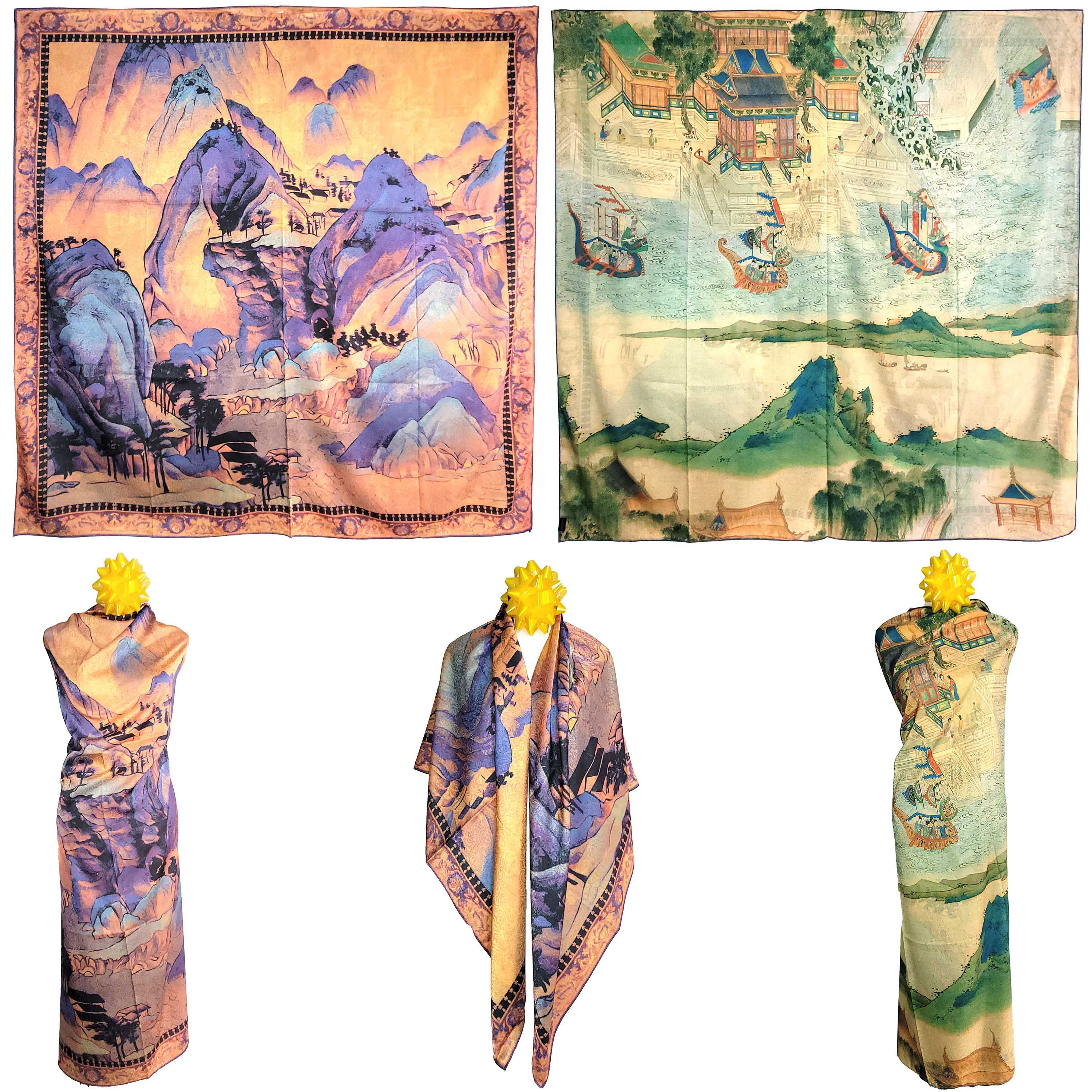 Other NWT Double Sided Silk Scarf 52"x52" Large Square Wrap 3245 Size ONE SIZE - 1 Thumbnail