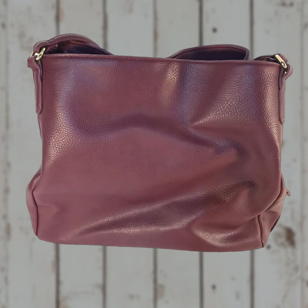 Doublet Large Burgundy Faux Leather Shoulder Bag with Double Handles and Multipockets for Women Size ONE SIZE - 1 Thumbnail