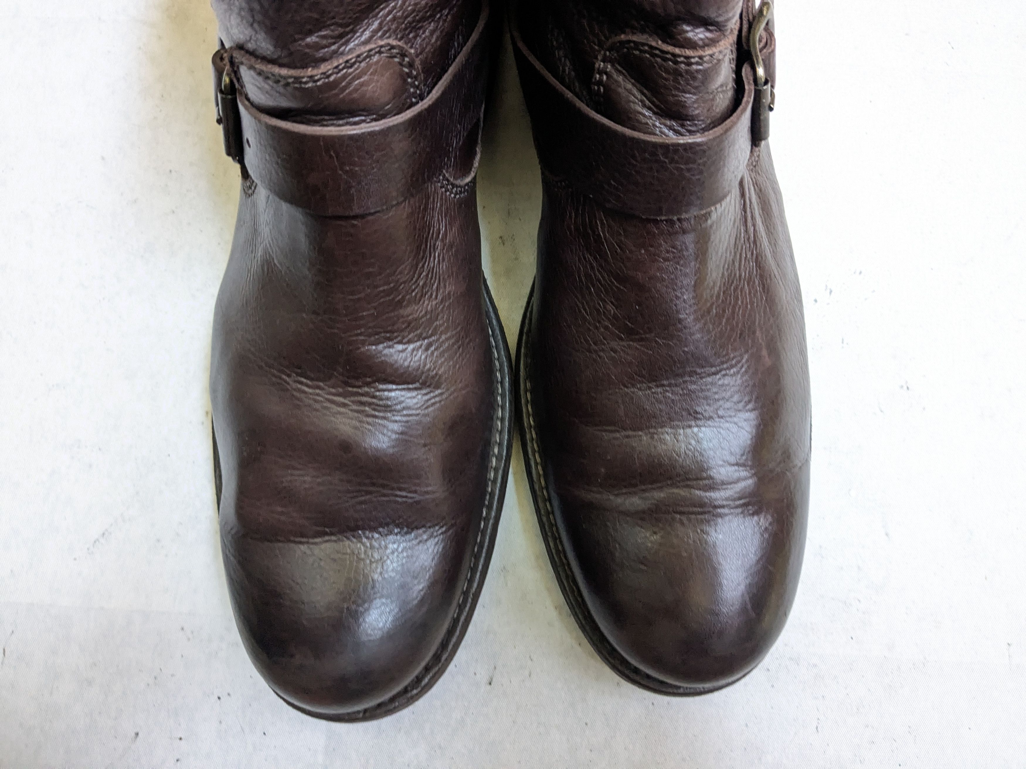 Frye Frye Engineer Boots Brown Leather 10 D Leather Buckle Size US 10 / EU 43 - 2 Thumbnail