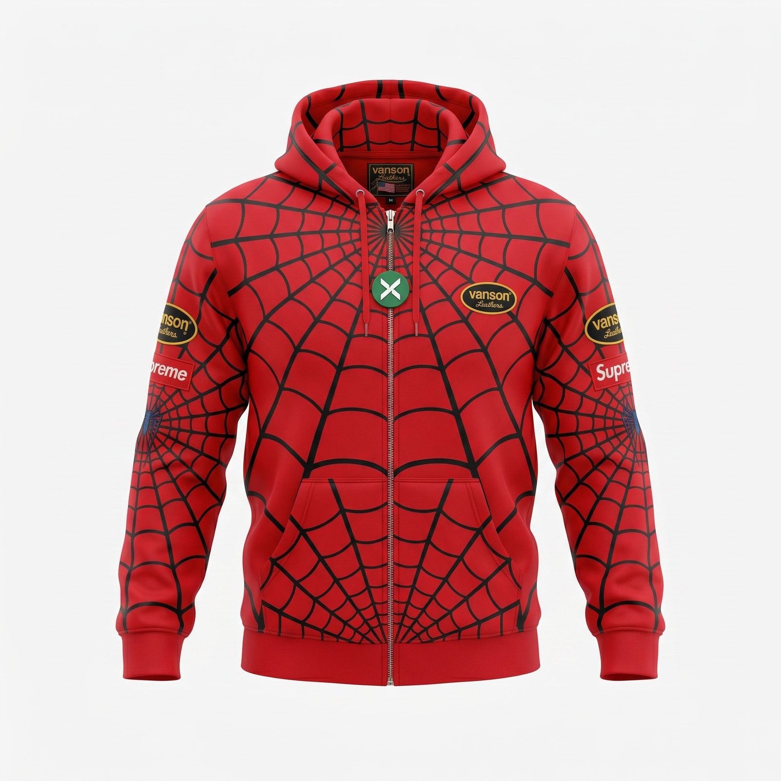 Supreme Supreme Vanson Leathers Spiderman Zip Up Hoodie | Grailed