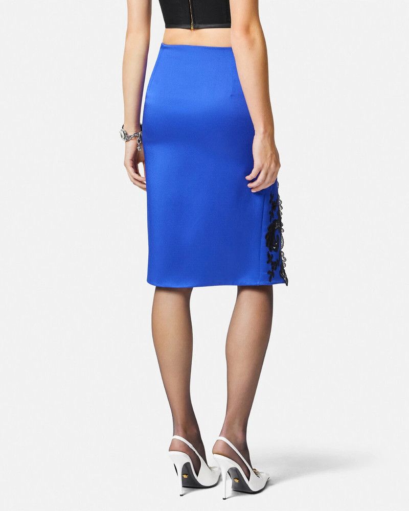 Versace o1y0226 Midi Skirt in Blue/Black Size 27" / US 4 / IT 40 - 4 Thumbnail