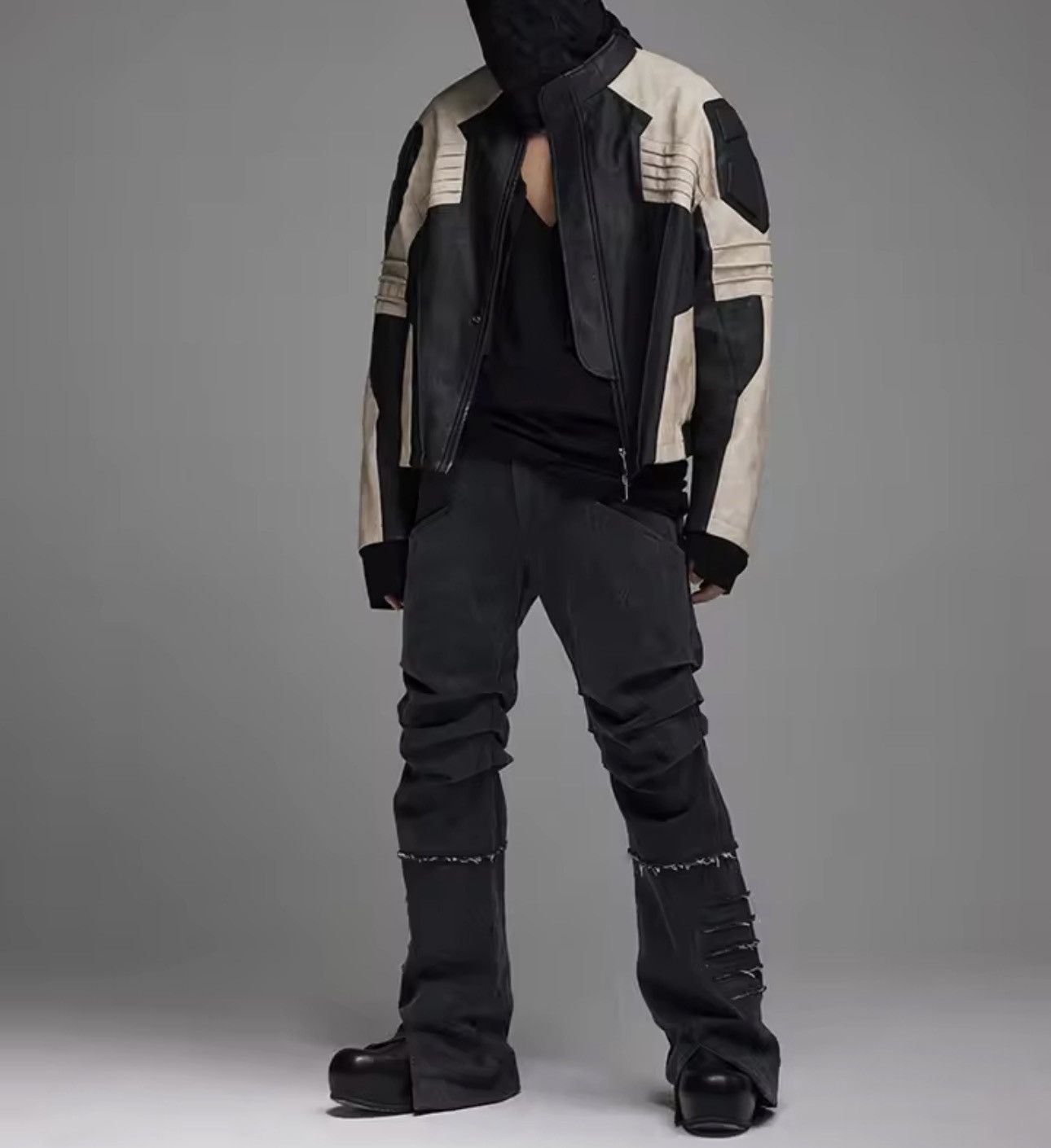 Other Racer Motorcycle PU Leather Patchwork Black White Jacket Size US L / EU 52-54 / 3 - 10 Thumbnail