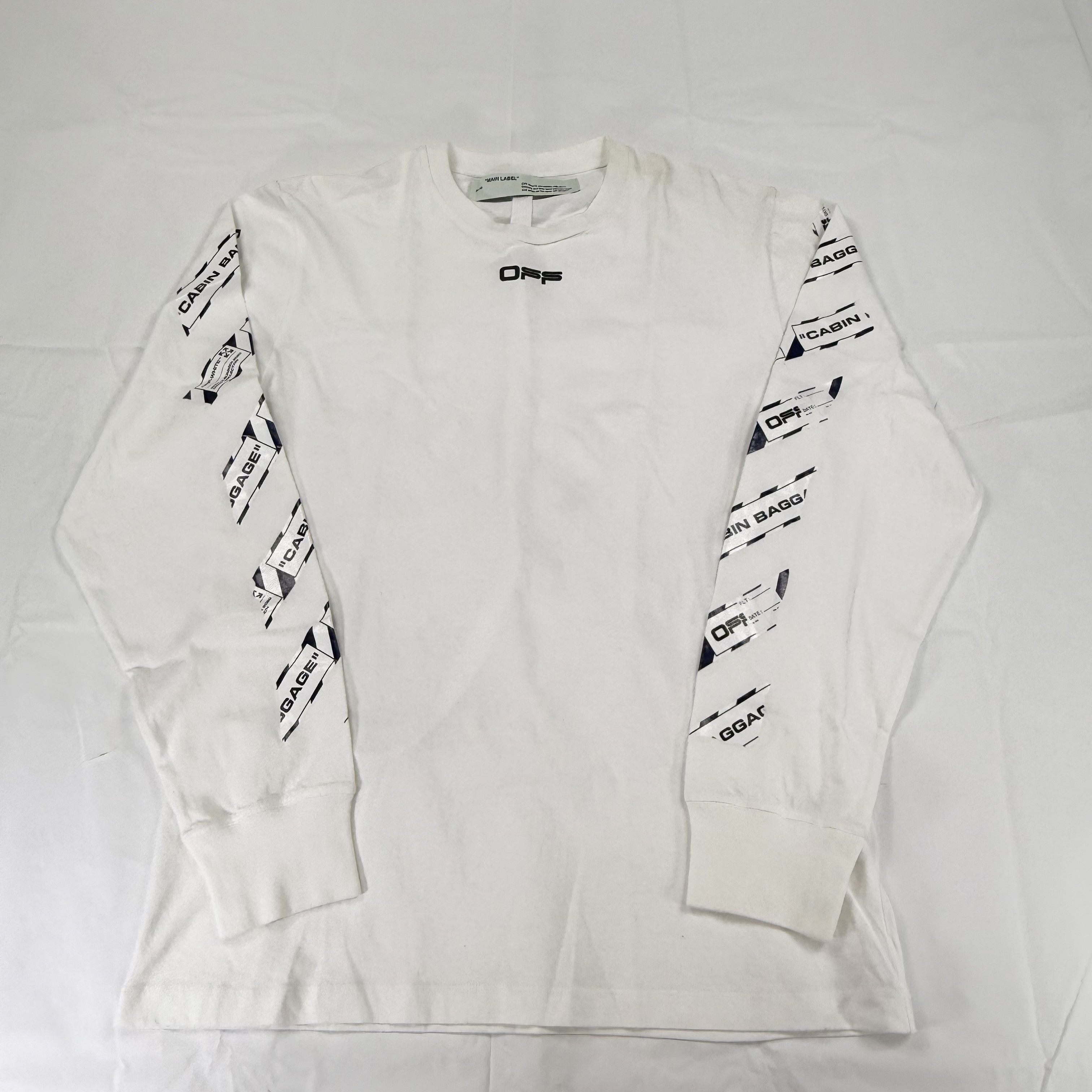 Off-White Off-White Cabin Baggage Long Sleeve T-Shirt White Mens XL Size US XL / EU 56 / 4 - 2 Thumbnail