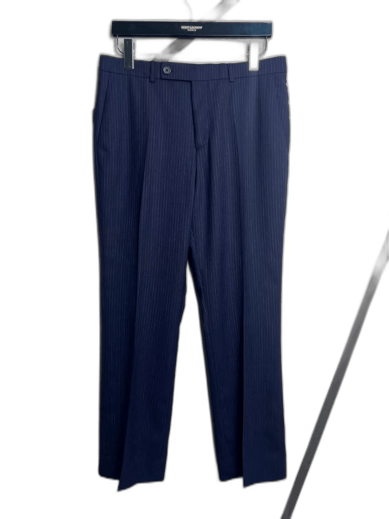 Celine Celine Navy Blue Wide-Leg Striped Pants Size US 40 / EU 56 - 1 Thumbnail