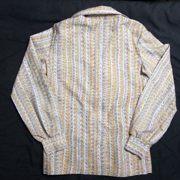 Arrow × Vintage Vintage 70s Lady Arrow Stripes Pattern Polyester Disco Shirt Size M / US 6-8 / IT 42-44 - 4 Thumbnail
