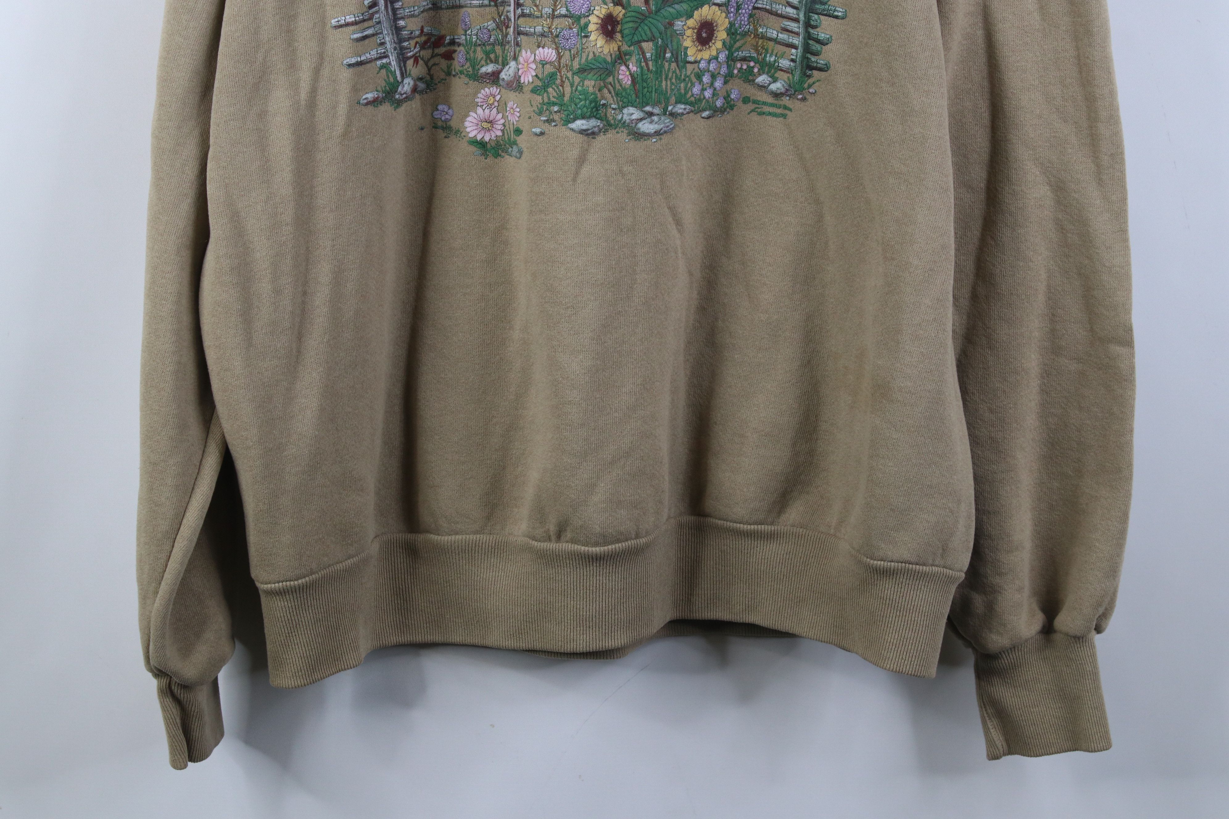 Vintage Vintage 90s Streetwear Nature Leaf Garden Flower Sweatshirt Size XL / US 12-14 / IT 48-50 - 3 Thumbnail