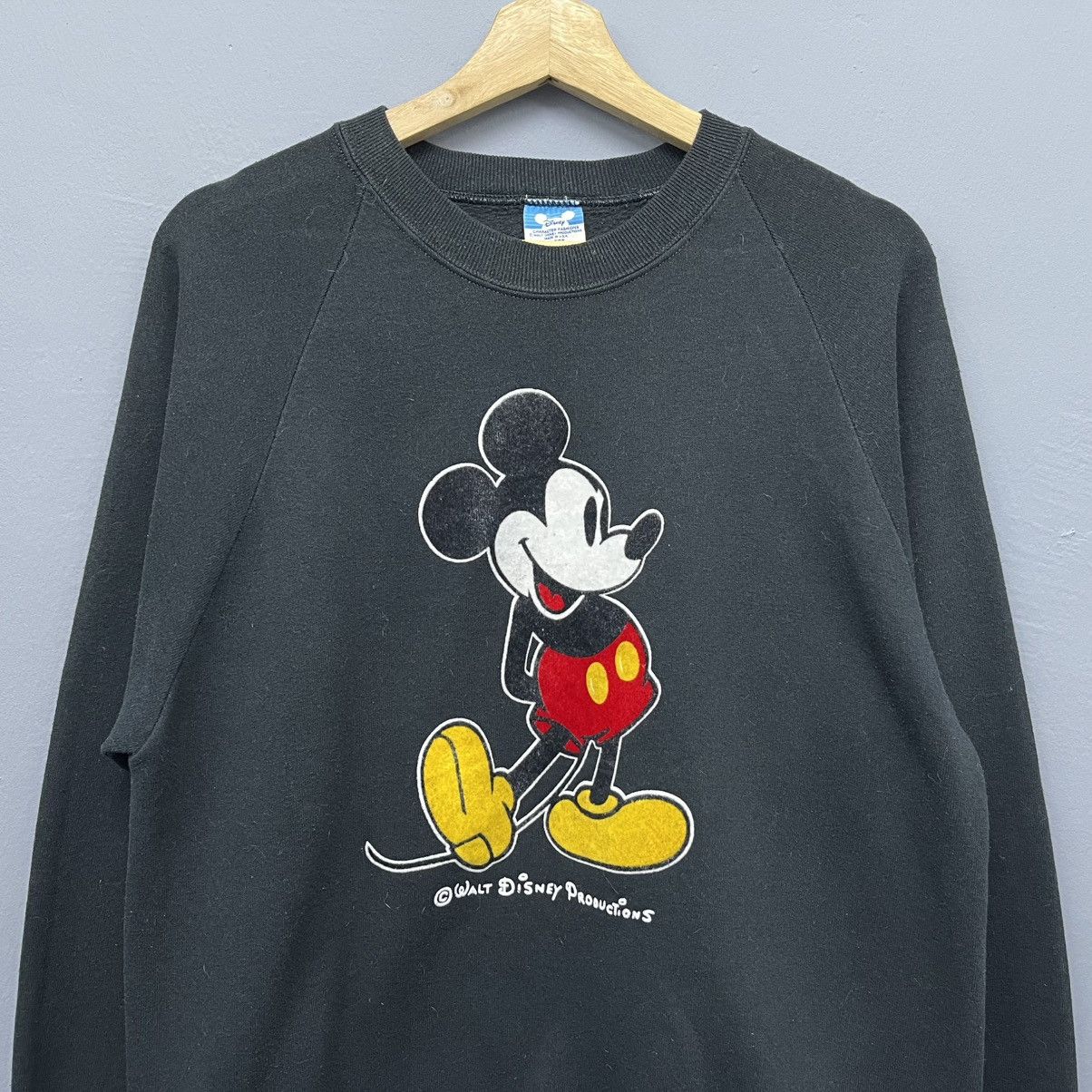 Mickey Mouse Vintage 80s Mickey Mouse Flocked Crewneck Sweatshirt Size US M / EU 48-50 / 2 - 3 Thumbnail