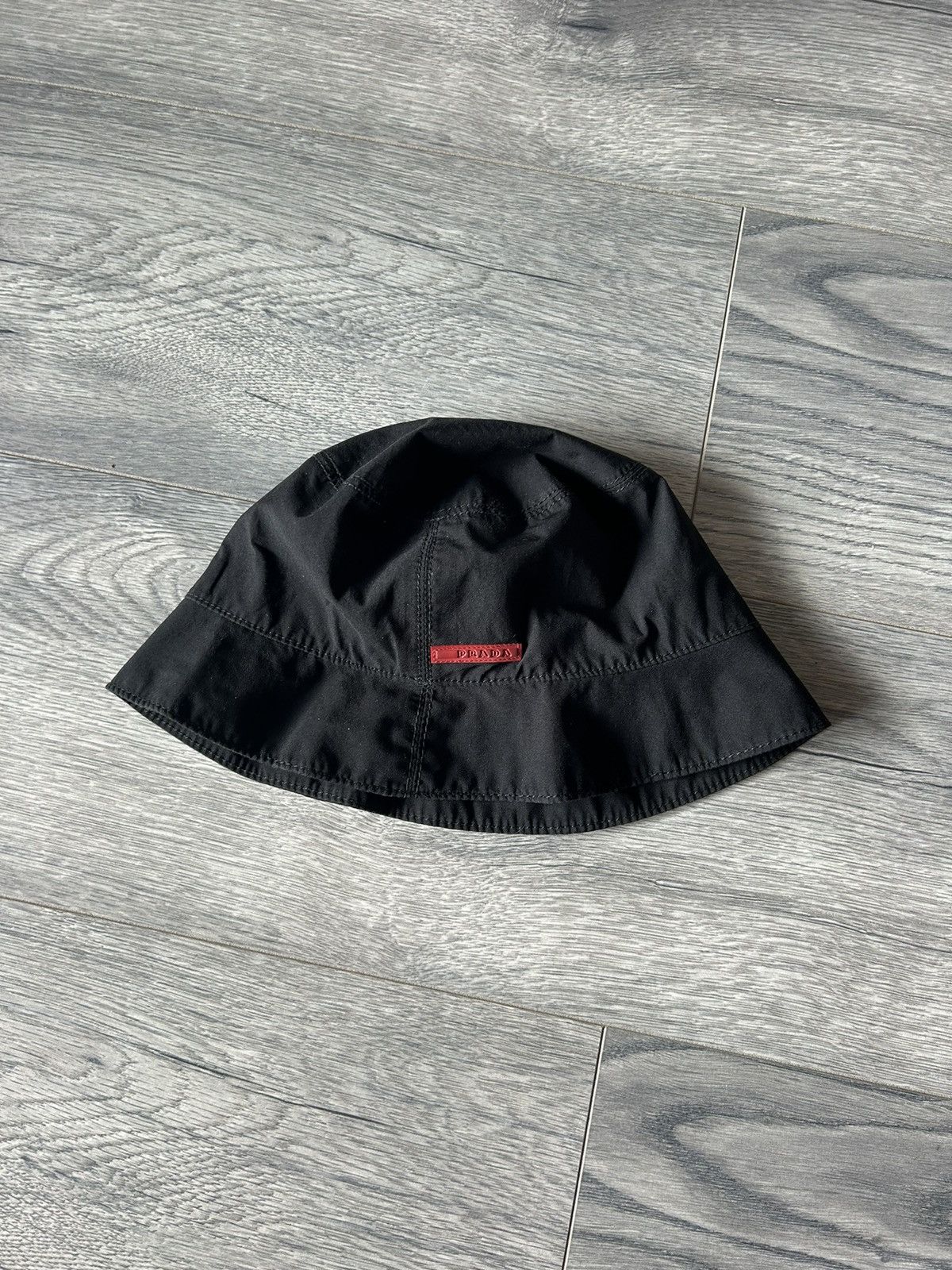 image of Prada Sport Black Bucket Hat, Men's