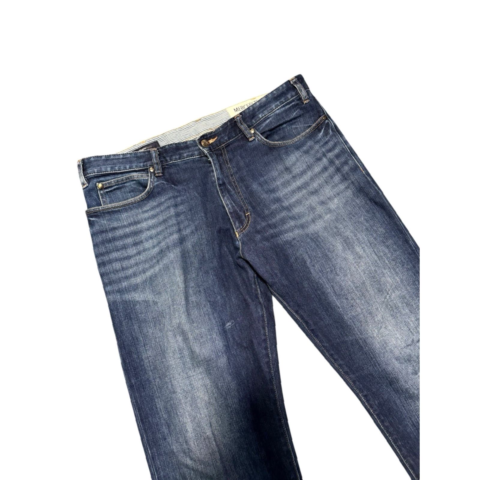 Ermenegildo Zegna ZEGNA SPORT Jeans Men Regular W38 L32 Mercerized Denim 9.5oz Blue 5-Pocket Button Zip Transported Logo Vintage No Size US 36 / EU 52 - 3 Thumbnail