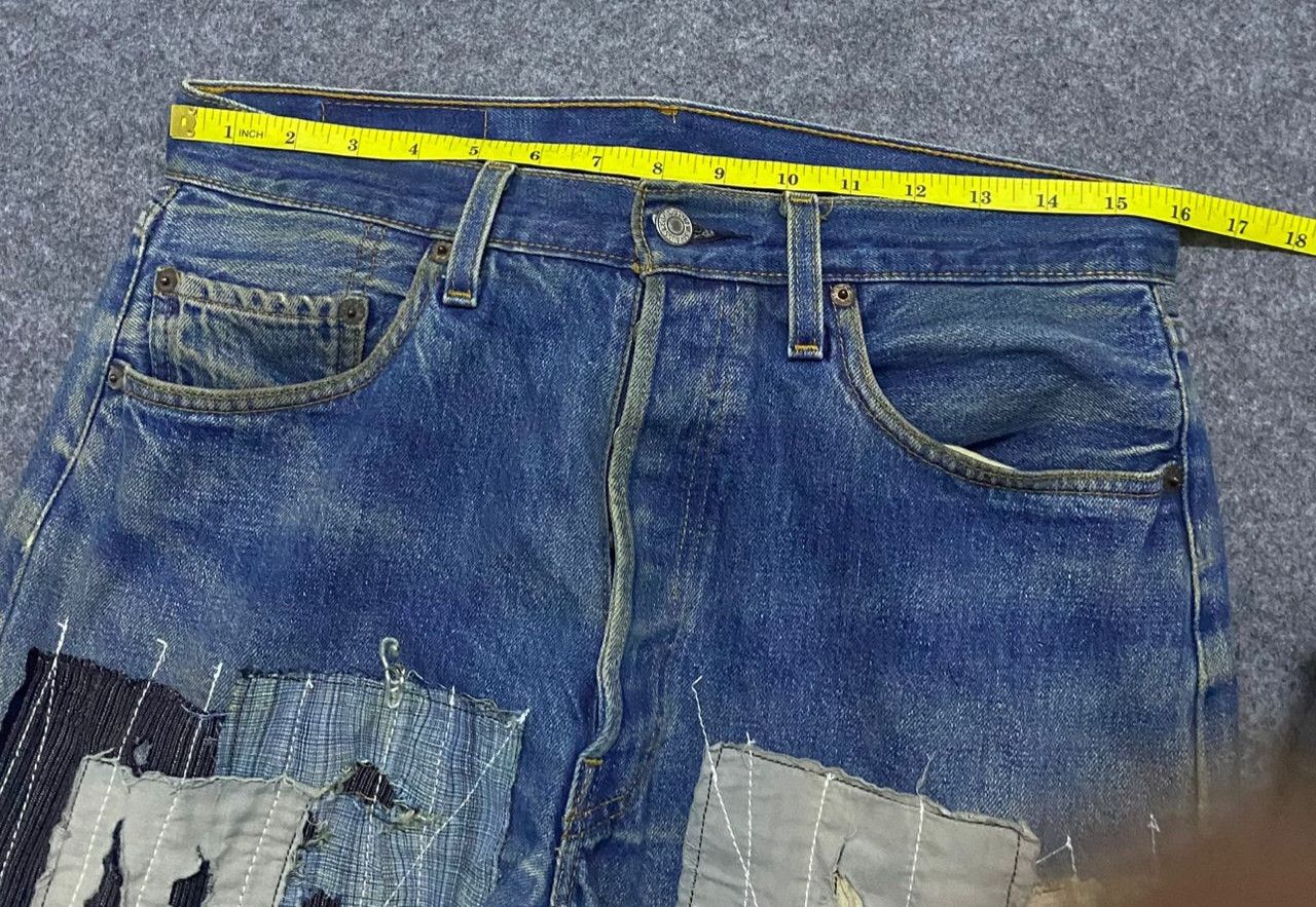 Levi's Vintage 90s Levis 501 Selvegde Patchwork Kurt Cobain Style Size US 33 - 7 Thumbnail