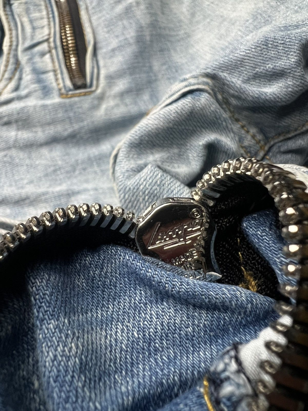 Balmain Balmain Washed Blue Biker Jeans Size US 30 / EU 46 - 6 Thumbnail