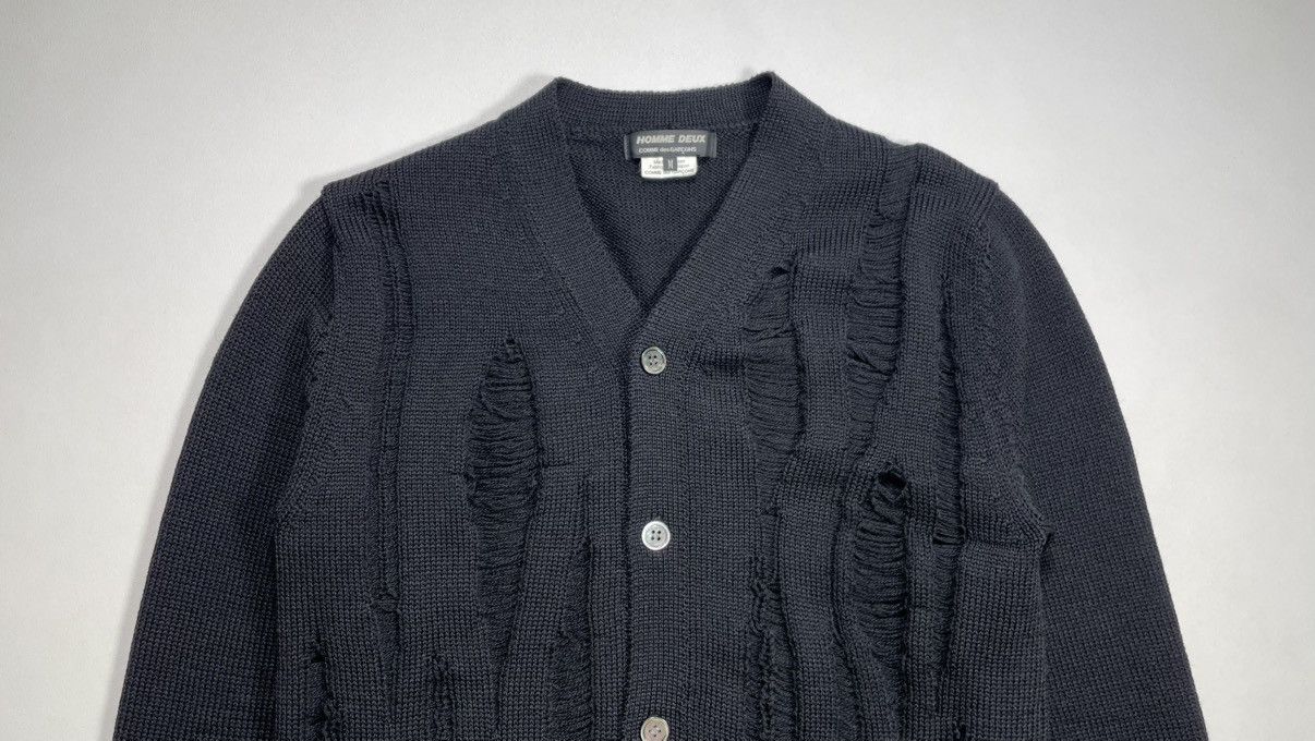 Comme des Garcons Homme Deux A/W 18 ‘Destroyed Detail’ Black Cardigan Size US M / EU 48-50 / 2 - 3 Thumbnail